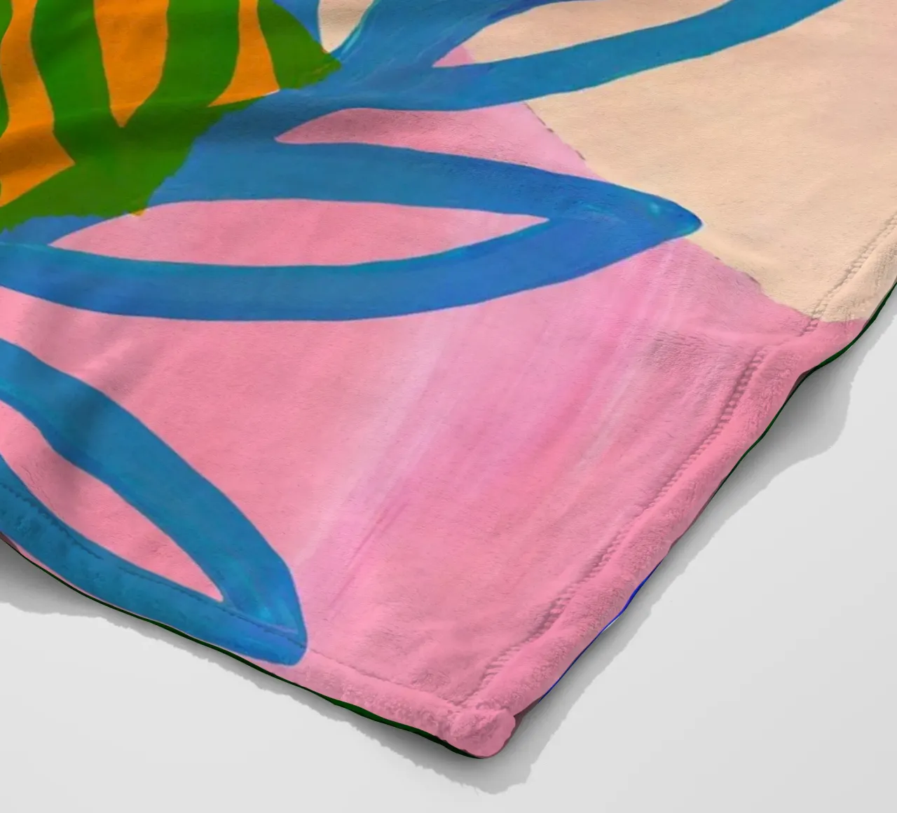 Colourful Modern Leaf Art Print coperta in pile da Violets Print House