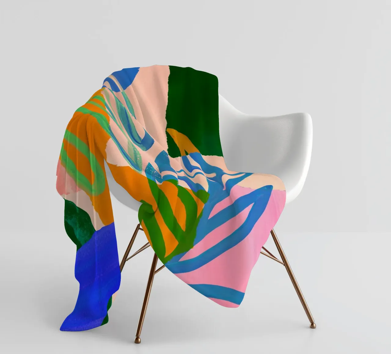 Colourful Modern Leaf Art Print coperta in pile da Violets Print House