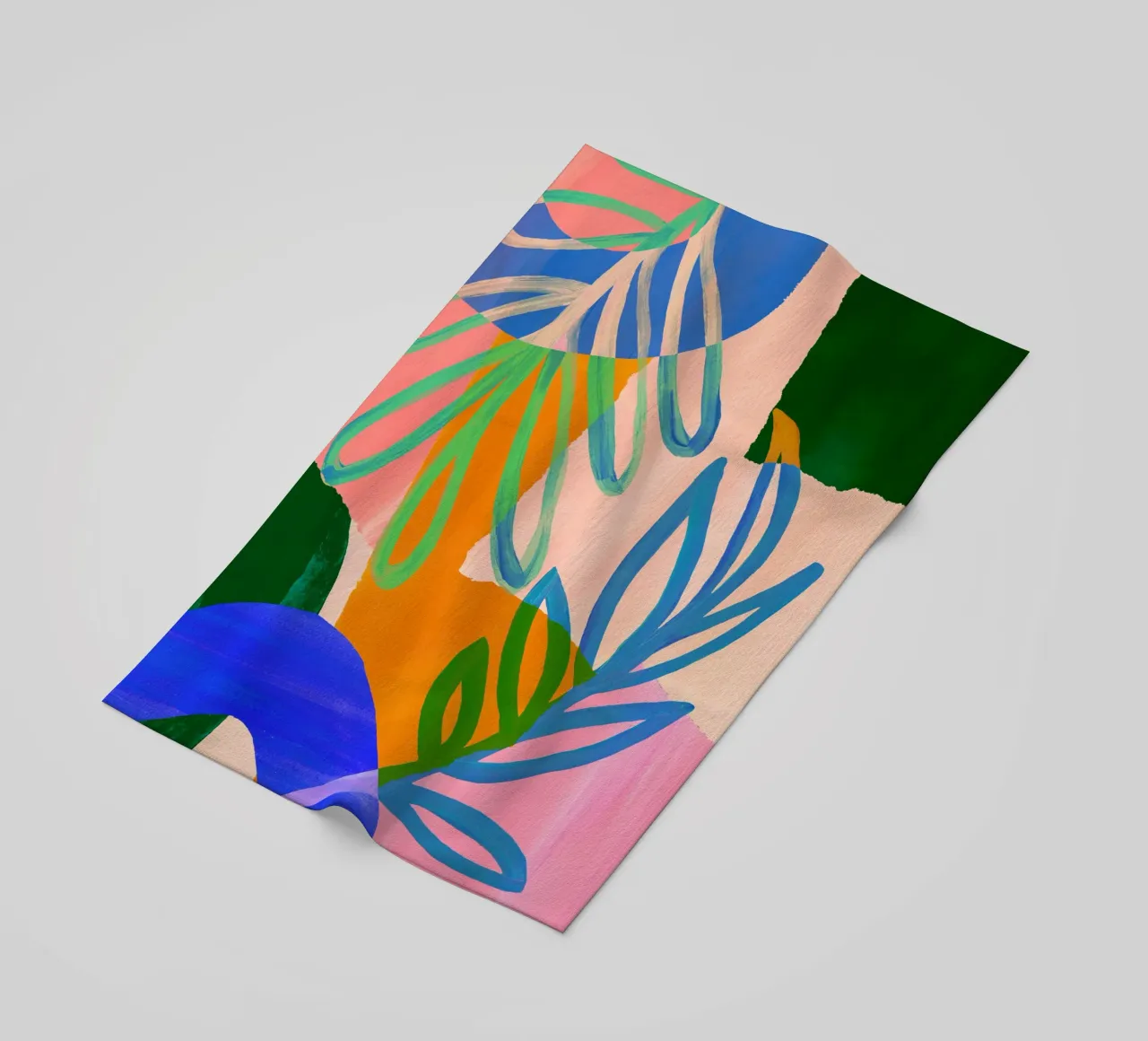 Colourful Modern Leaf Art Print telo mare da Violets Print House