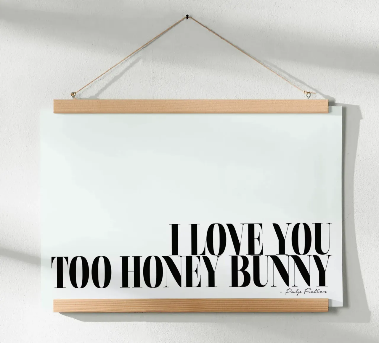 I Love You Too Honey Bunny poster with wooden frame by Honeymoon Hotel