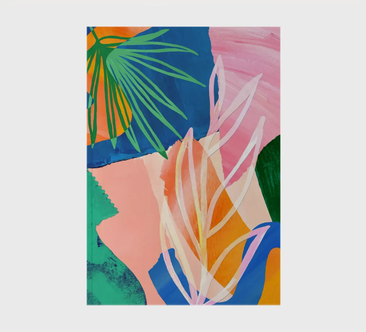 Colourful Leaf Abstract Art Print notebook by Violets Print House