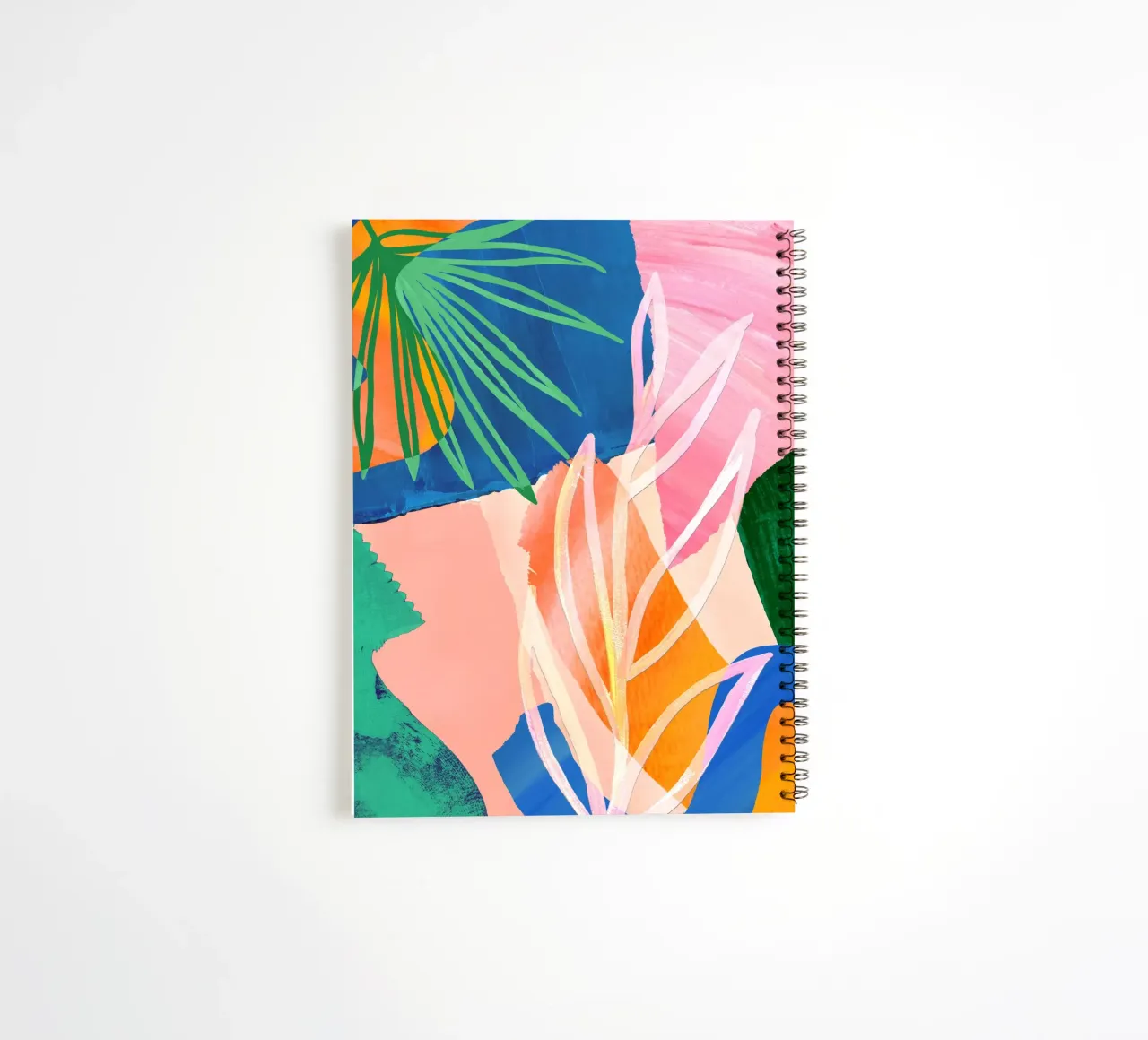 Colourful Leaf Abstract Art Print spiral notebook by Violets Print House