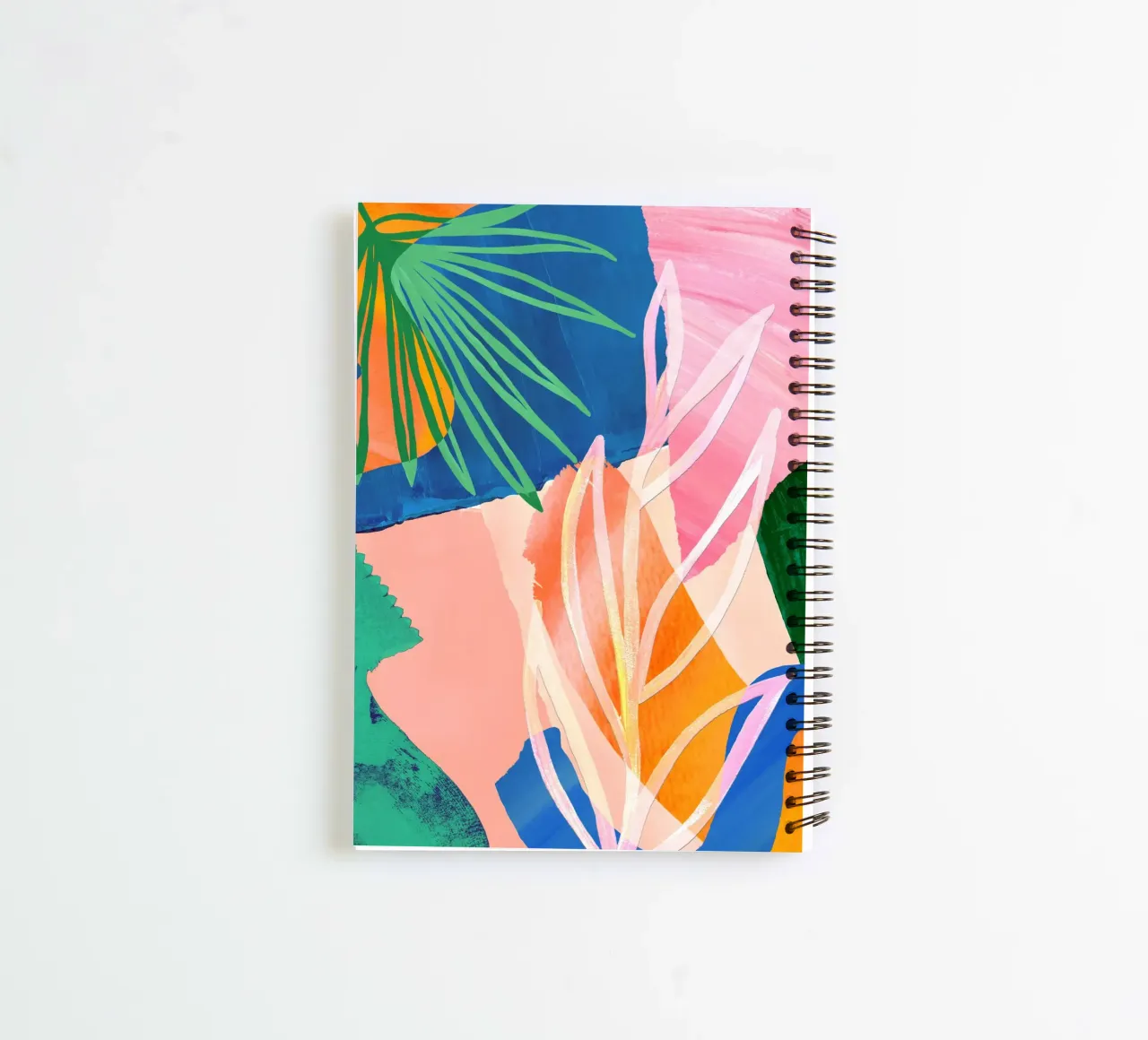 Colourful Leaf Abstract Art Print spiral notebook by Violets Print House