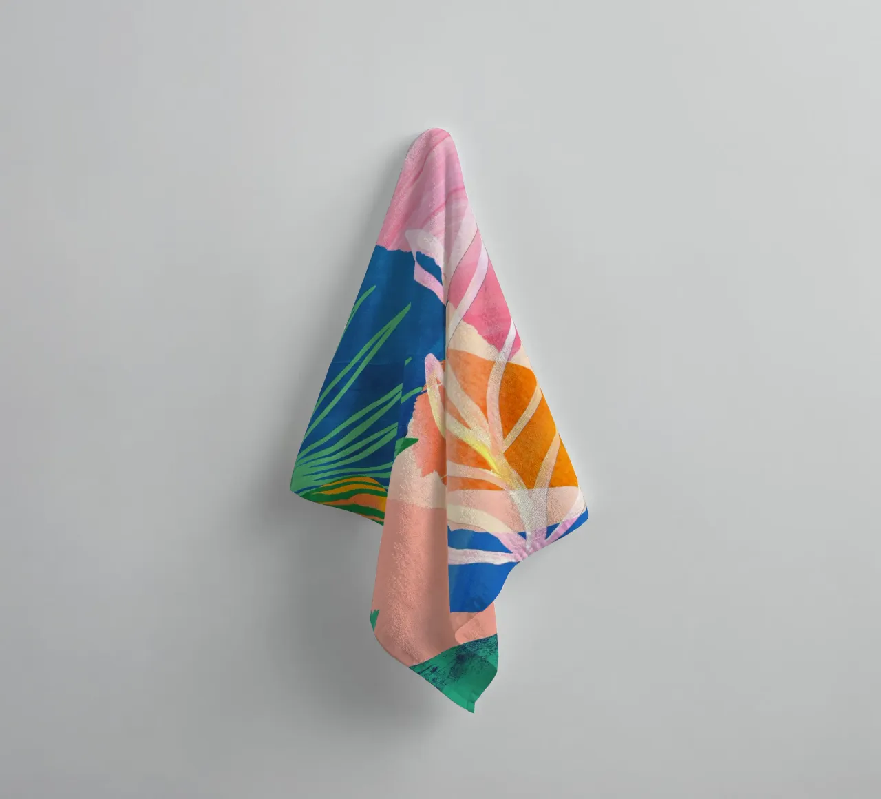 Kleurrijk blad, abstracte kunstdruk badhanddoek van Violets Print House