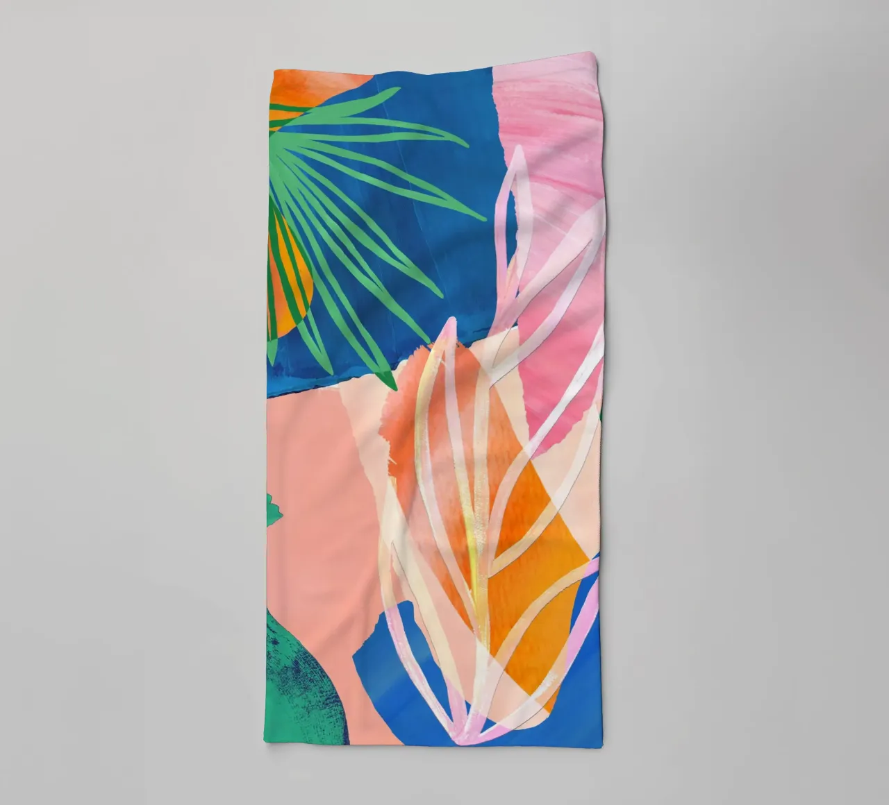Kleurrijk blad, abstracte kunstdruk badhanddoek van Violets Print House