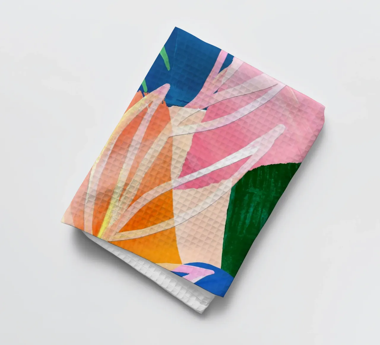 Kleurrijk blad, abstracte kunstdruk theedoek van Violets Print House