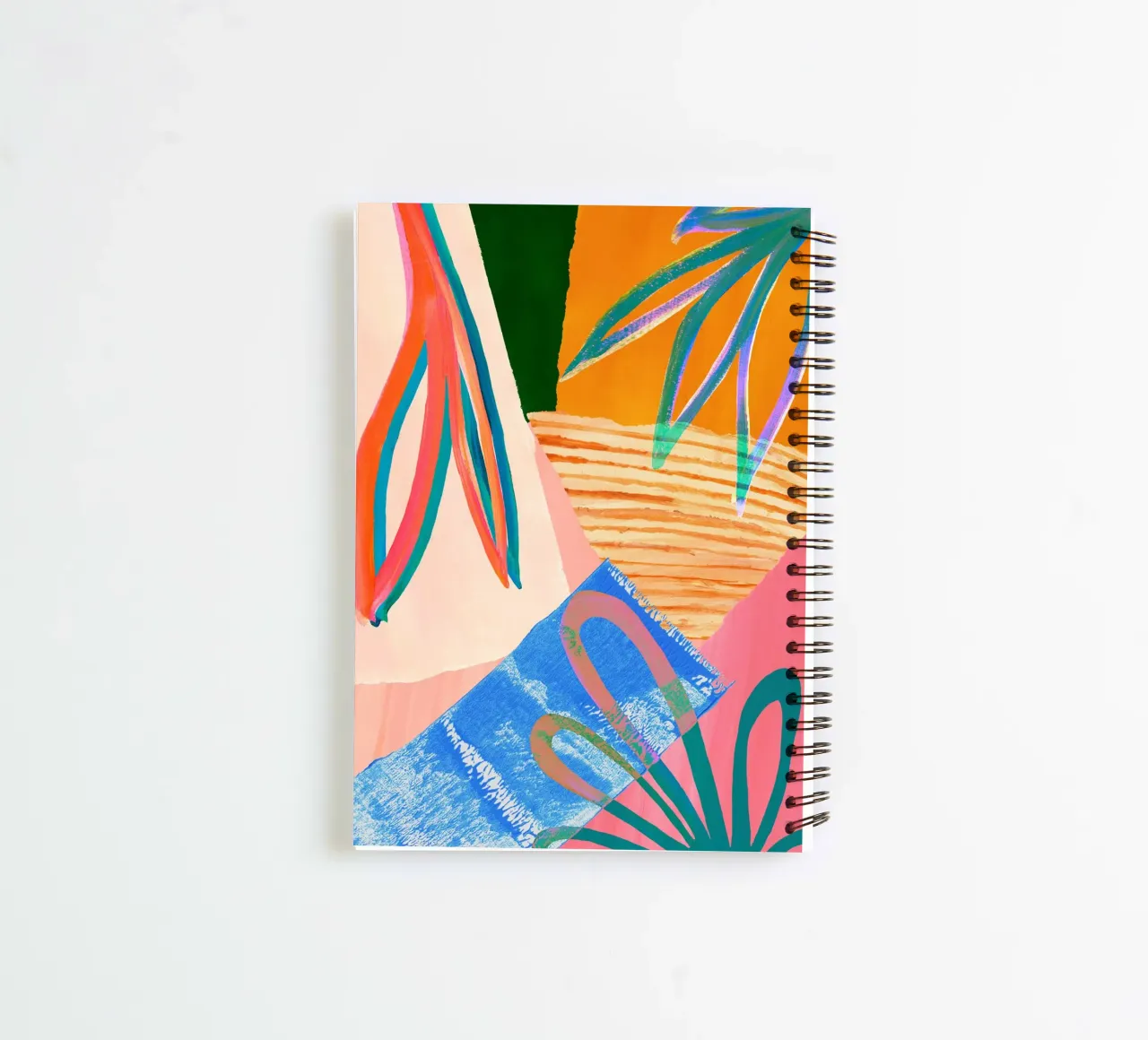 Rainbow Abstract Leaf Art Print spiral notebook by Violets Print House