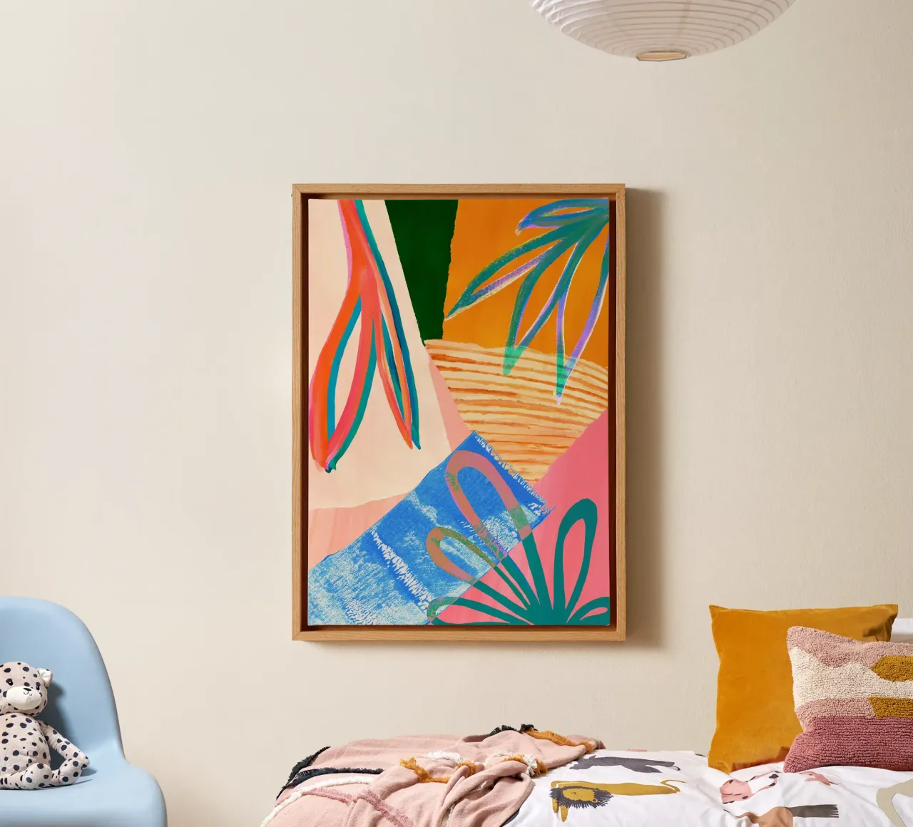 Regenboog Abstract Blad Kunstdruk canvas van Violets Print House