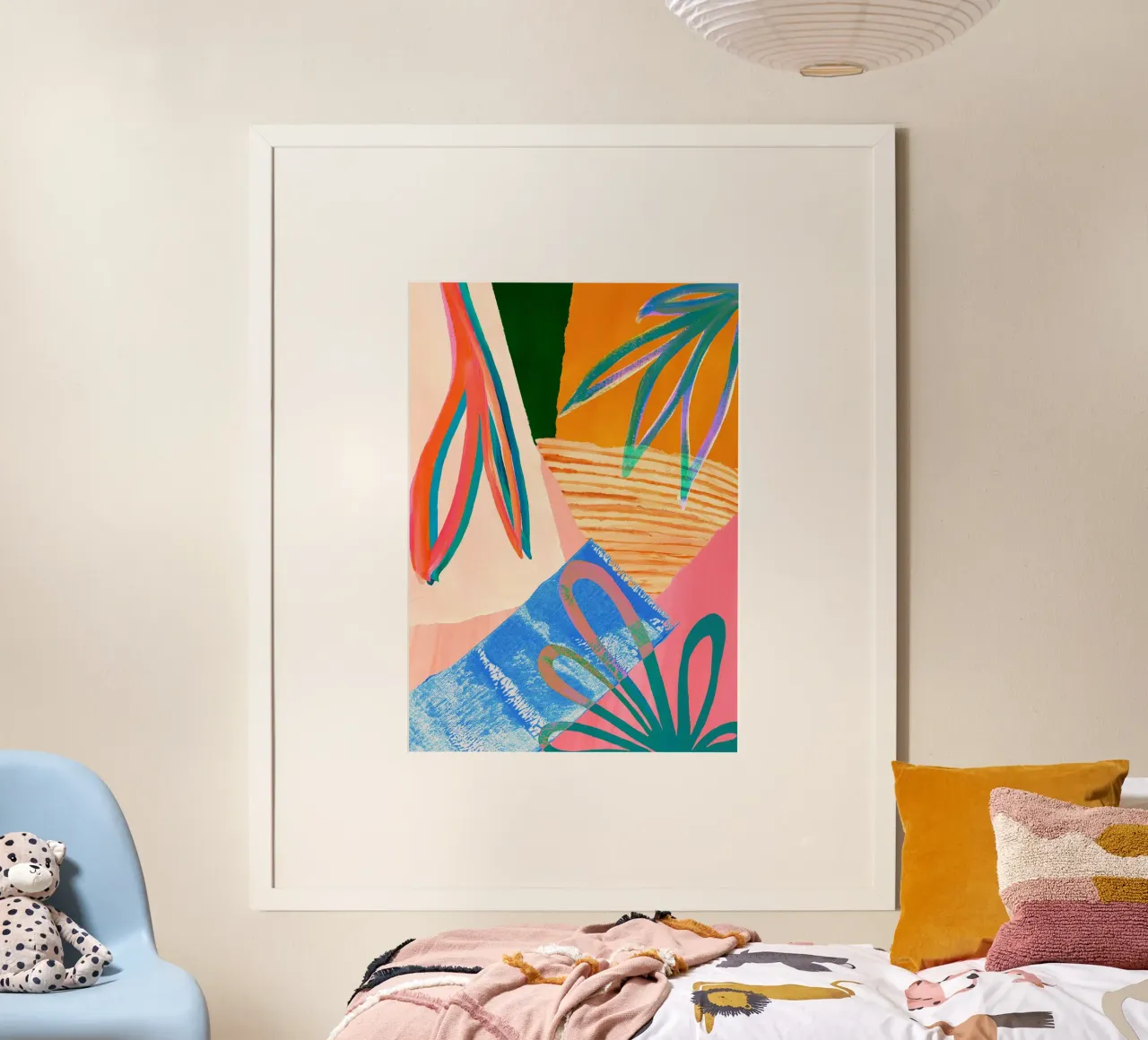 Regenboog Abstract Blad Kunstdruk hahnemühle van Violets Print House
