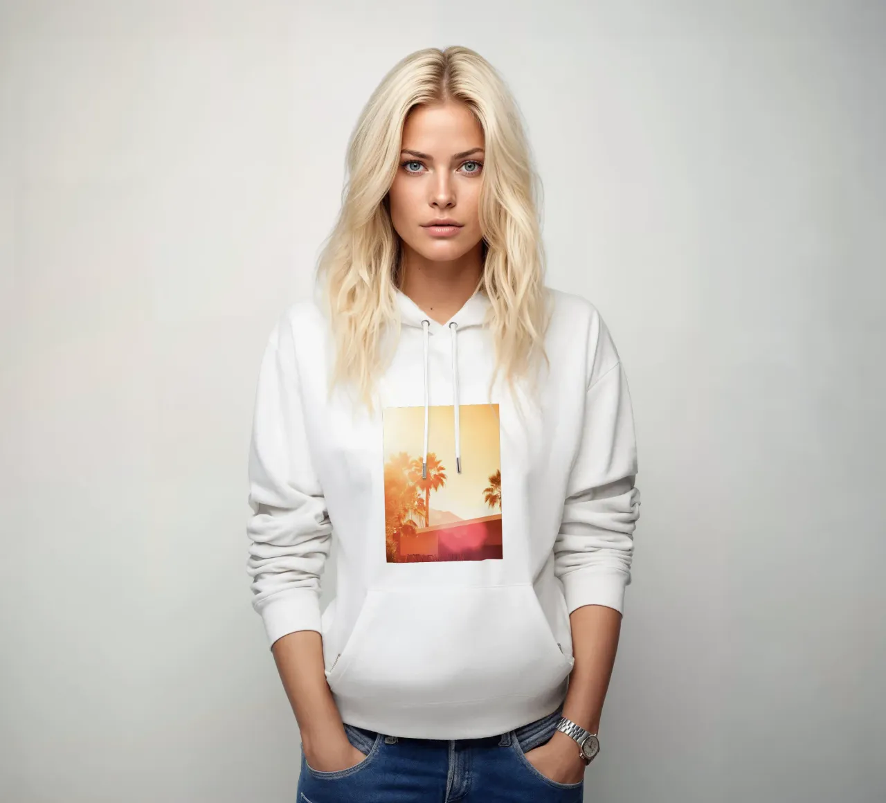 Palm Spring felpa con cappuccio da Affiches Minimalistes