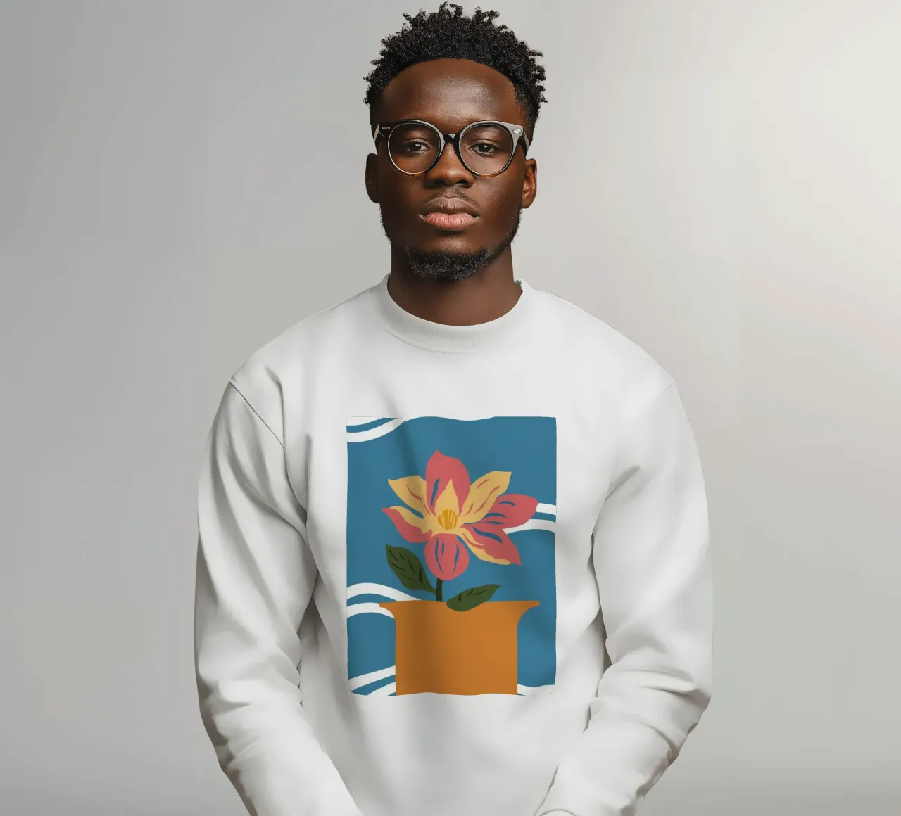 Simple Pink Bloom sweatshirt by Solace Light