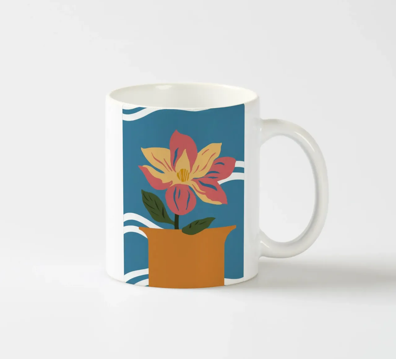 Semplice fiore rosa tazza in ceramica da Solace Light