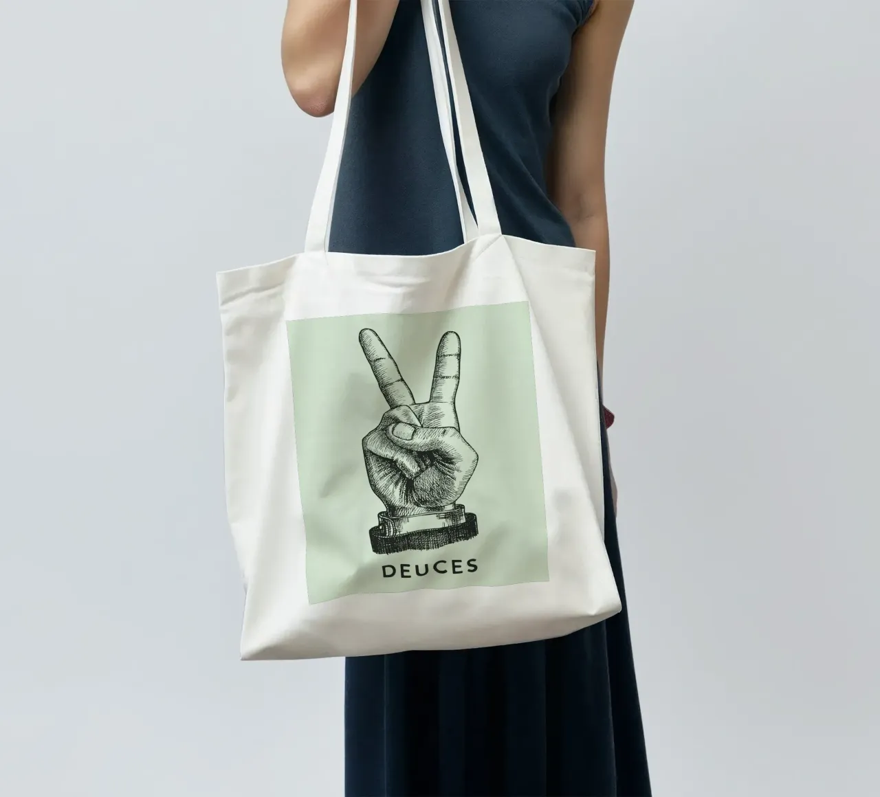 mano di pace dei due borsa in juta da rapunsell