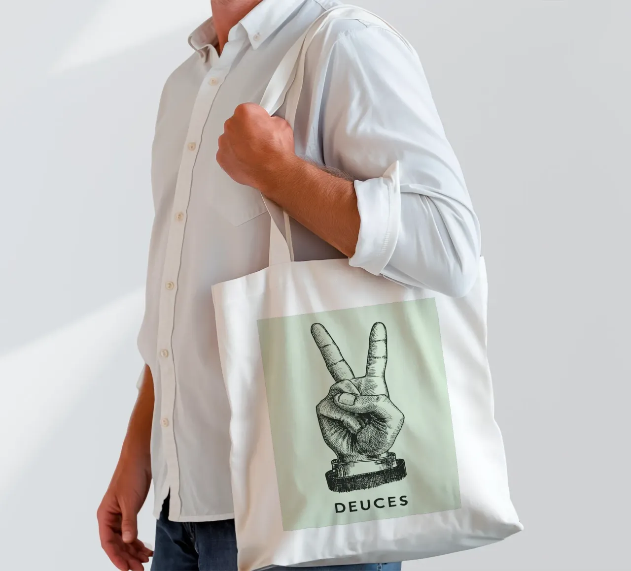 mano di pace dei due borsa in juta da rapunsell