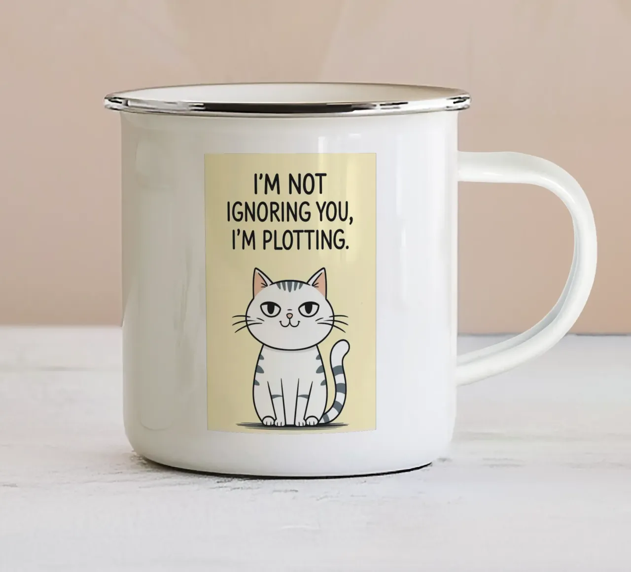 ik negeer je niet ik plot emaille mok van rapunsell