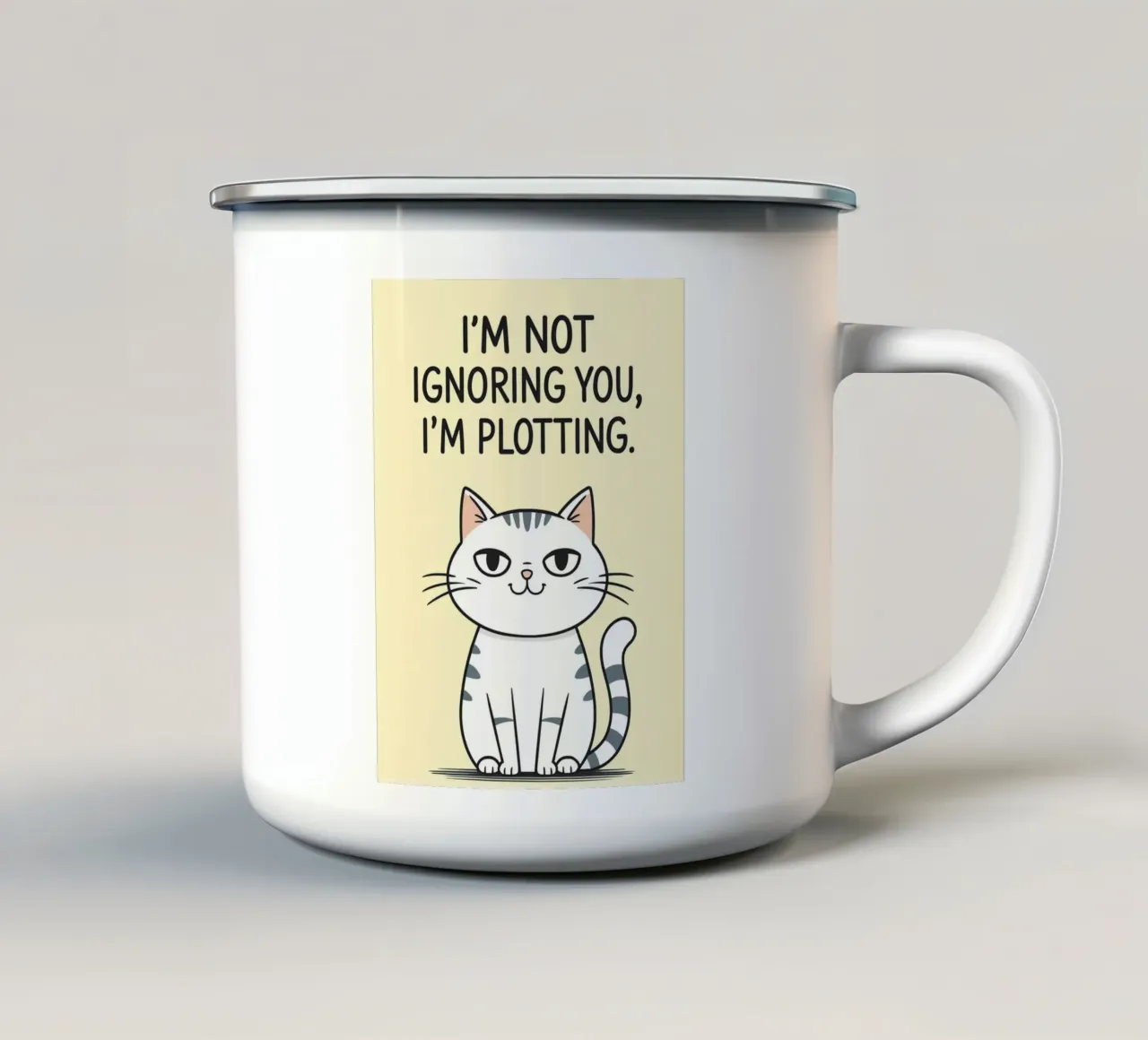 ik negeer je niet ik plot emaille mok van rapunsell