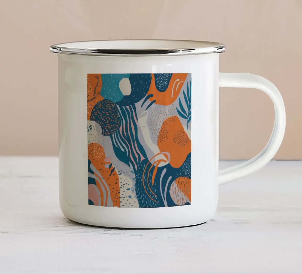 Onde astratte fluenti tazza in smalto da Solace Light