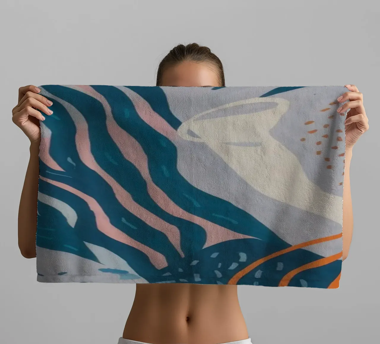 Flowing Abstract Waves towel by Solace Light