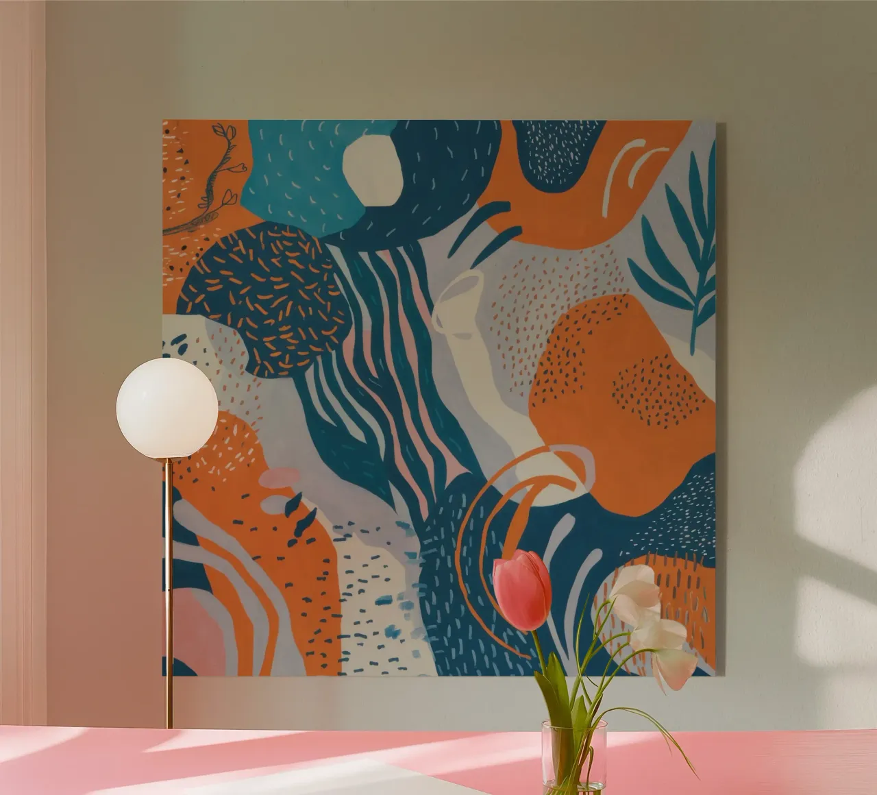 Flowing Abstract Waves acryl van Solace Light