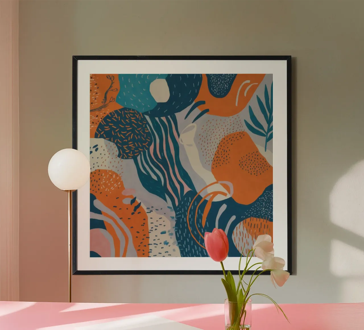 Flowing Abstract Waves poster da Solace Light