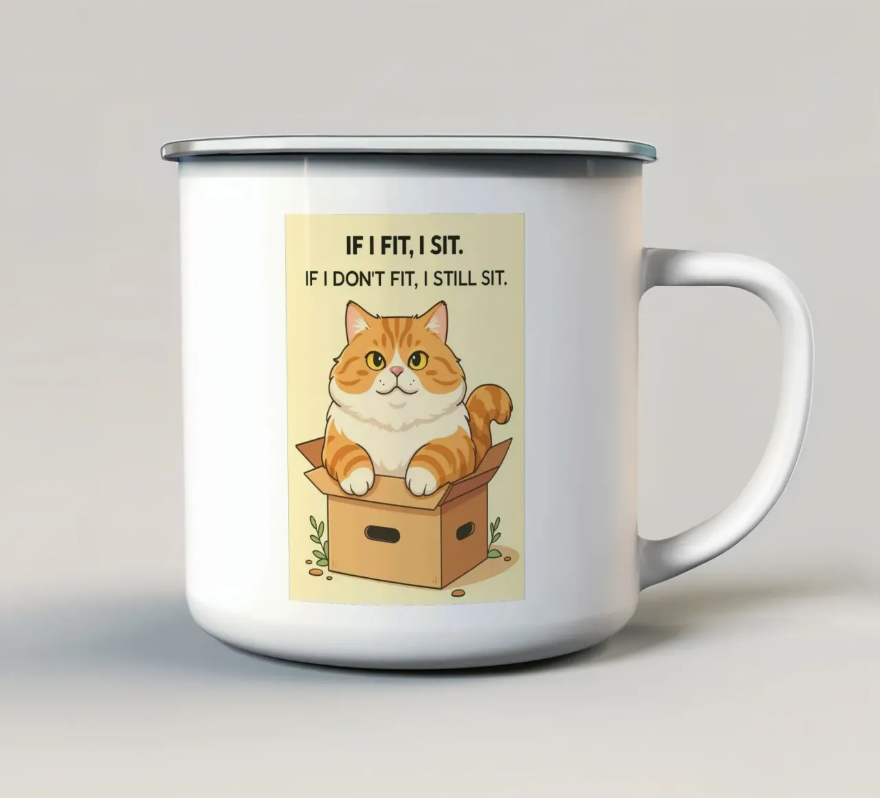 Sono ancora seduto tazza in smalto da rapunsell