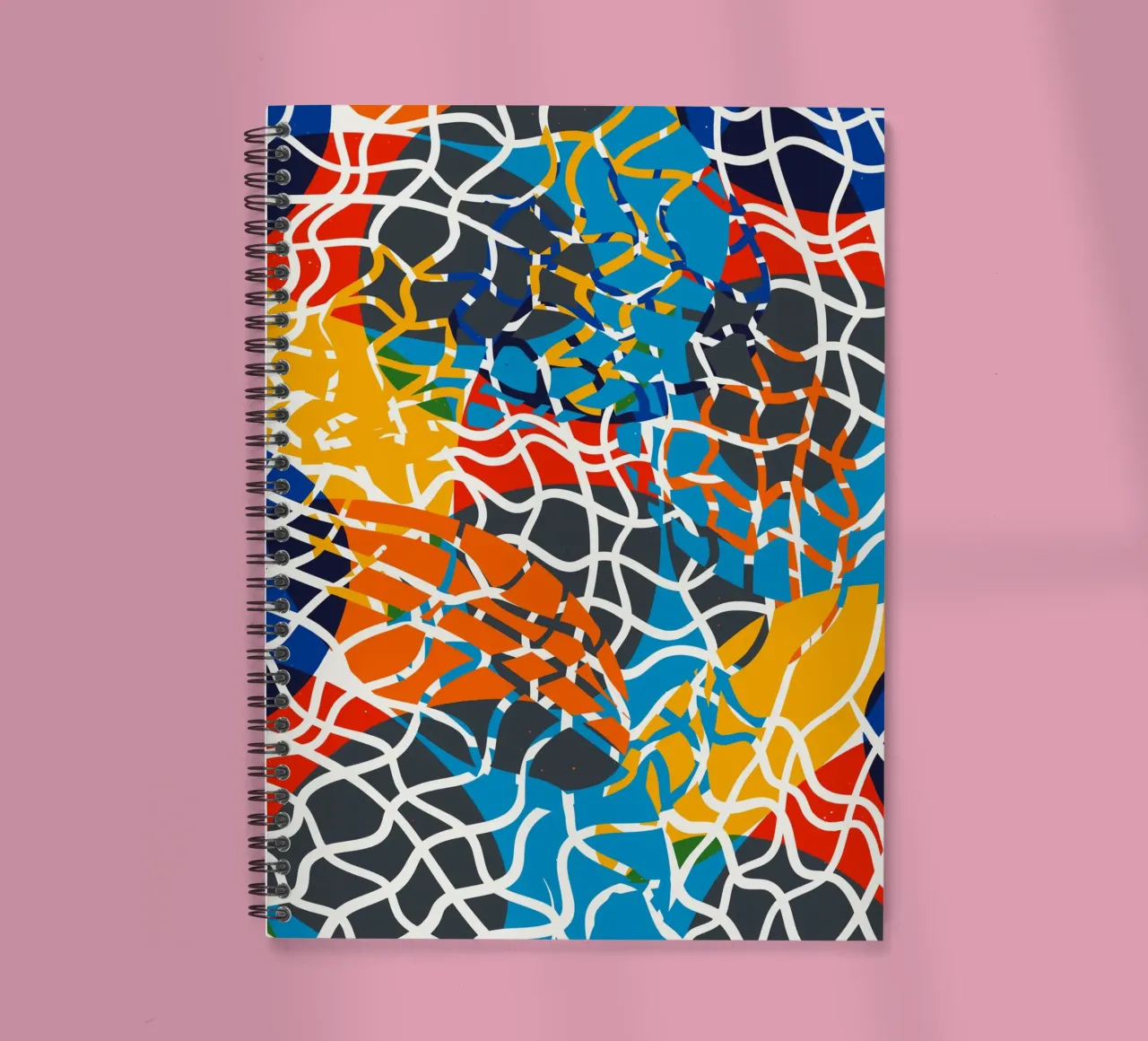 Chromatic Waveforms – Contemporary Abstract Mesh Artwork by spiral notebook by Abstract and Patterns