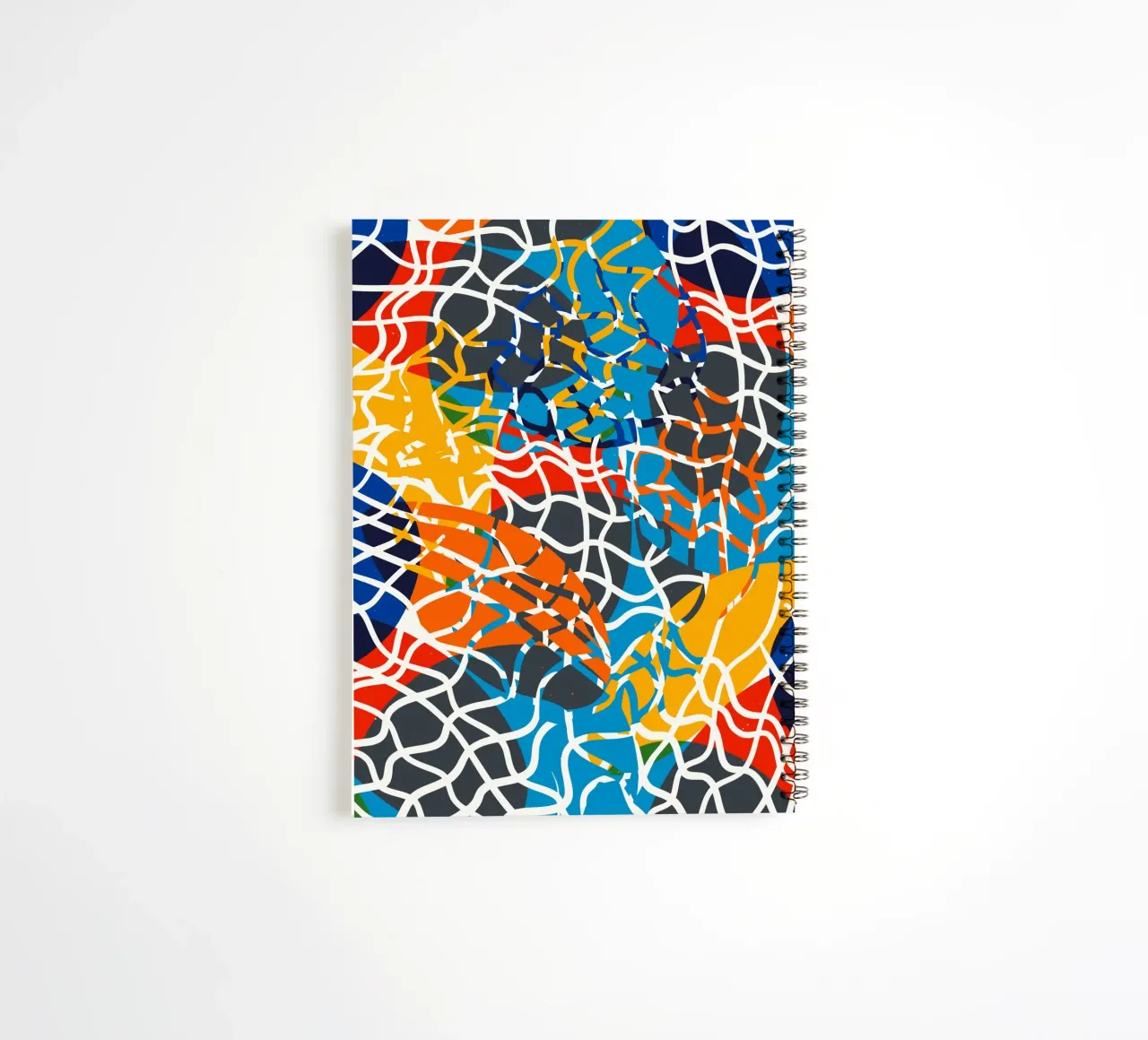 Chromatic Waveforms – Contemporary Abstract Mesh Artwork by spiral notebook by Abstract and Patterns