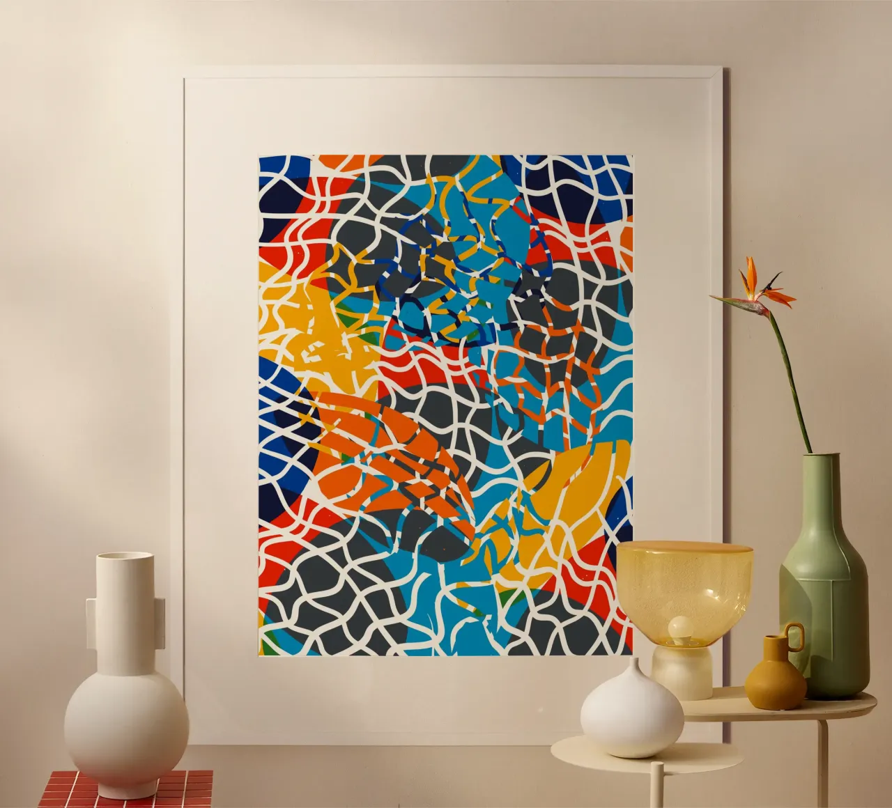 Chromatic Waveforms – Contemporary Abstract Mesh Artwork by hahnemühle by Abstract and Patterns