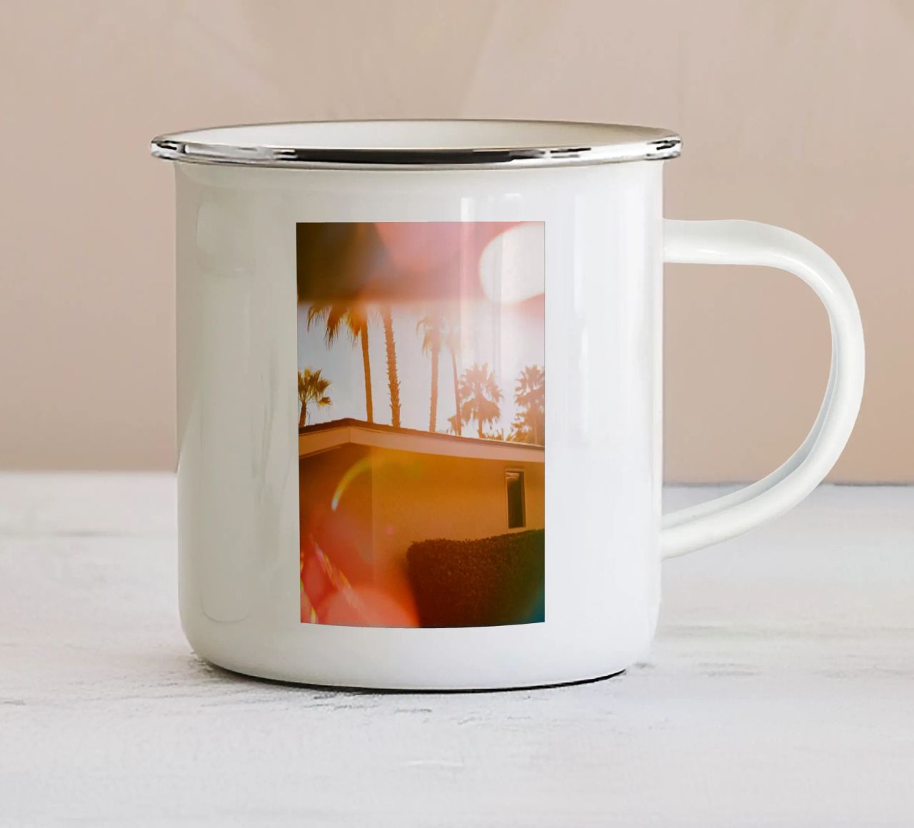 Blur & Palm Spring tazza in smalto da Minimalistic