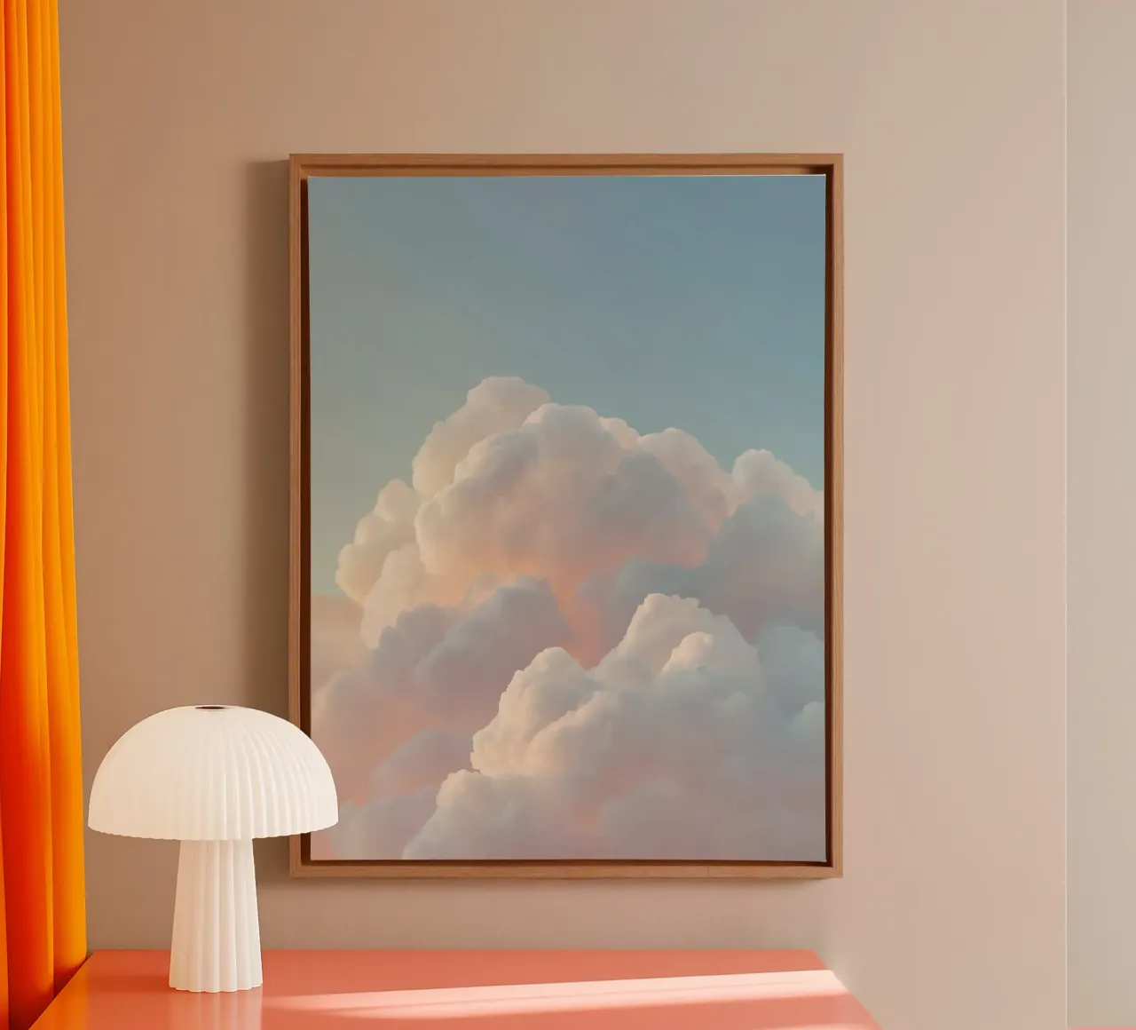Soft Pastel Clouds – Dreamy Sky Minimal Landscape Aesthetic Leinwand von story engage