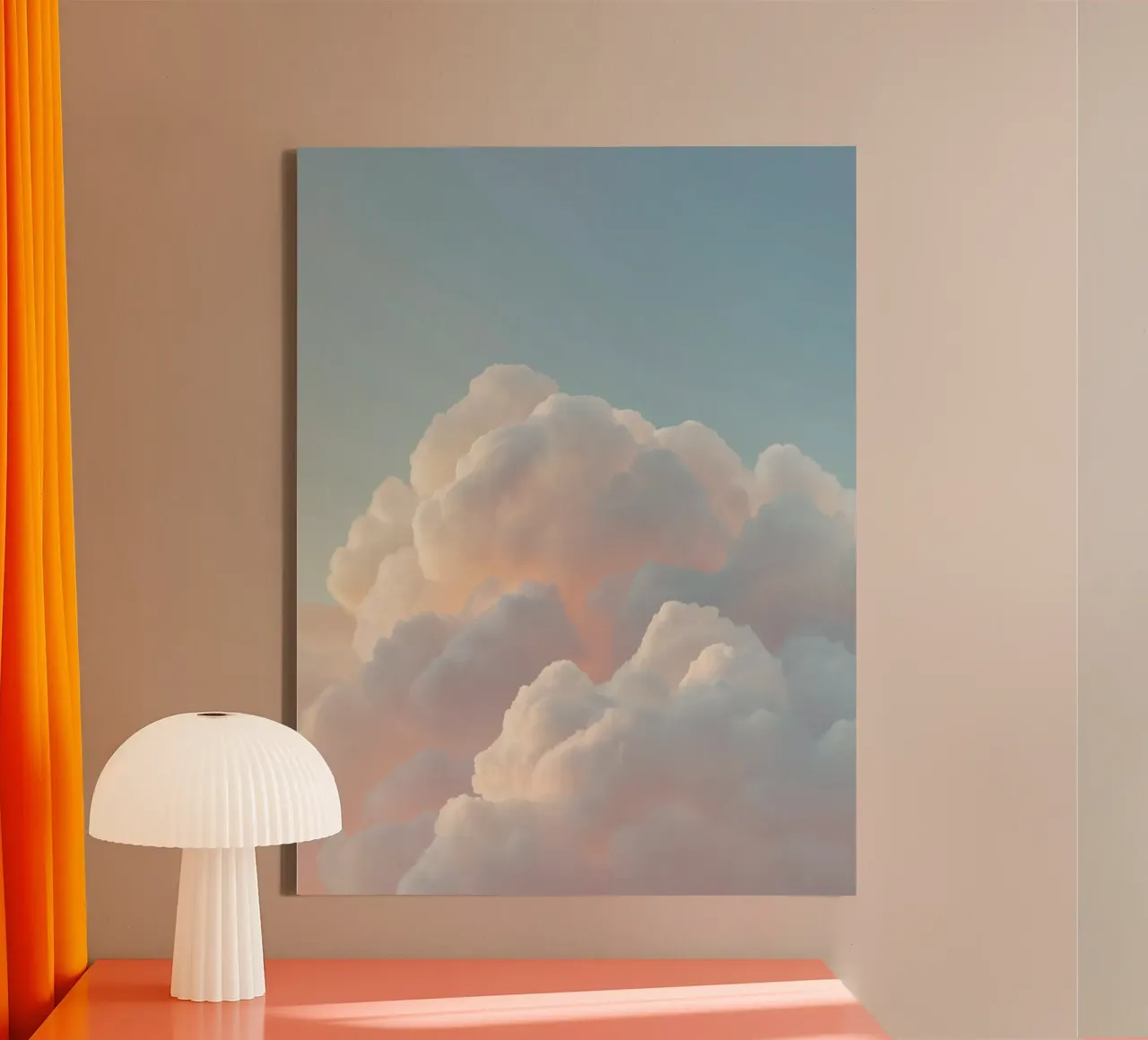 Soft Pastel Clouds – Dreamy Sky Minimal Landscape Aesthetic Leinwand von story engage