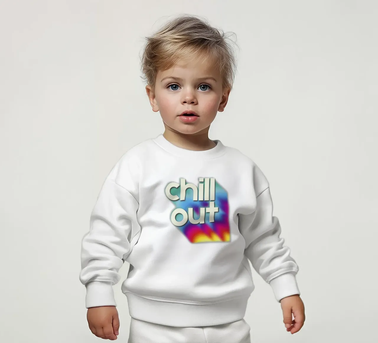 Chill Out Relaxing Typography Rainbow Aura Art felpa neonato da showmemars