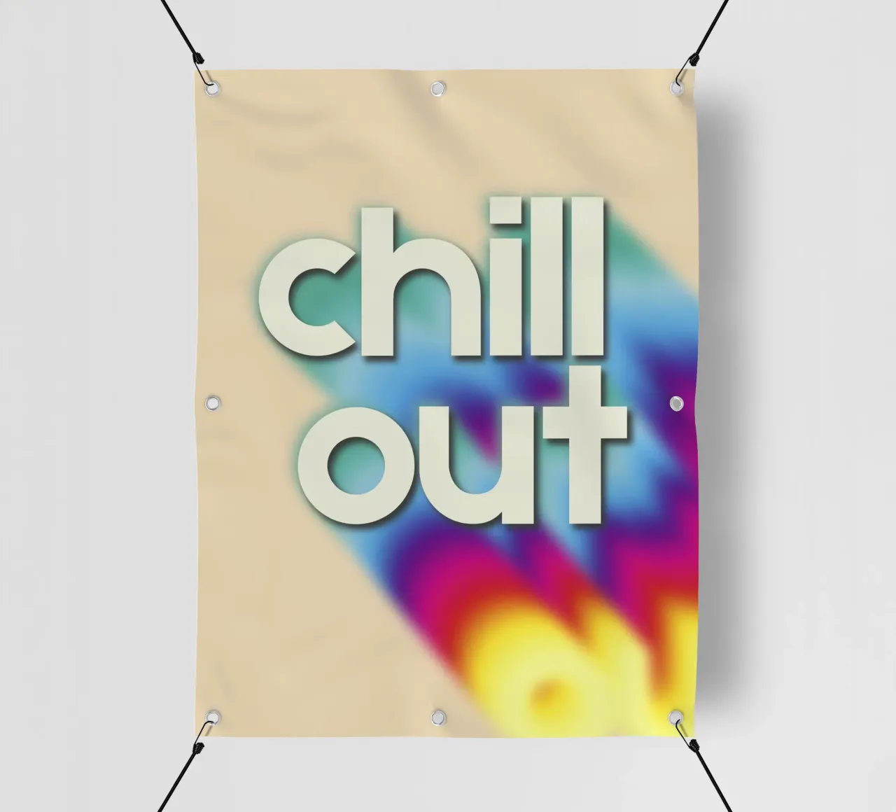 Chill Out Relaxing Typography Rainbow Aura Art telo in pvc da showmemars