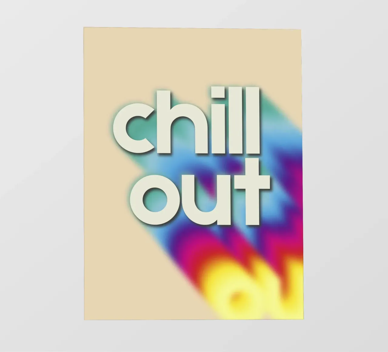 Chill Out Relaxing Typography Rainbow Aura Art telo in pvc da showmemars