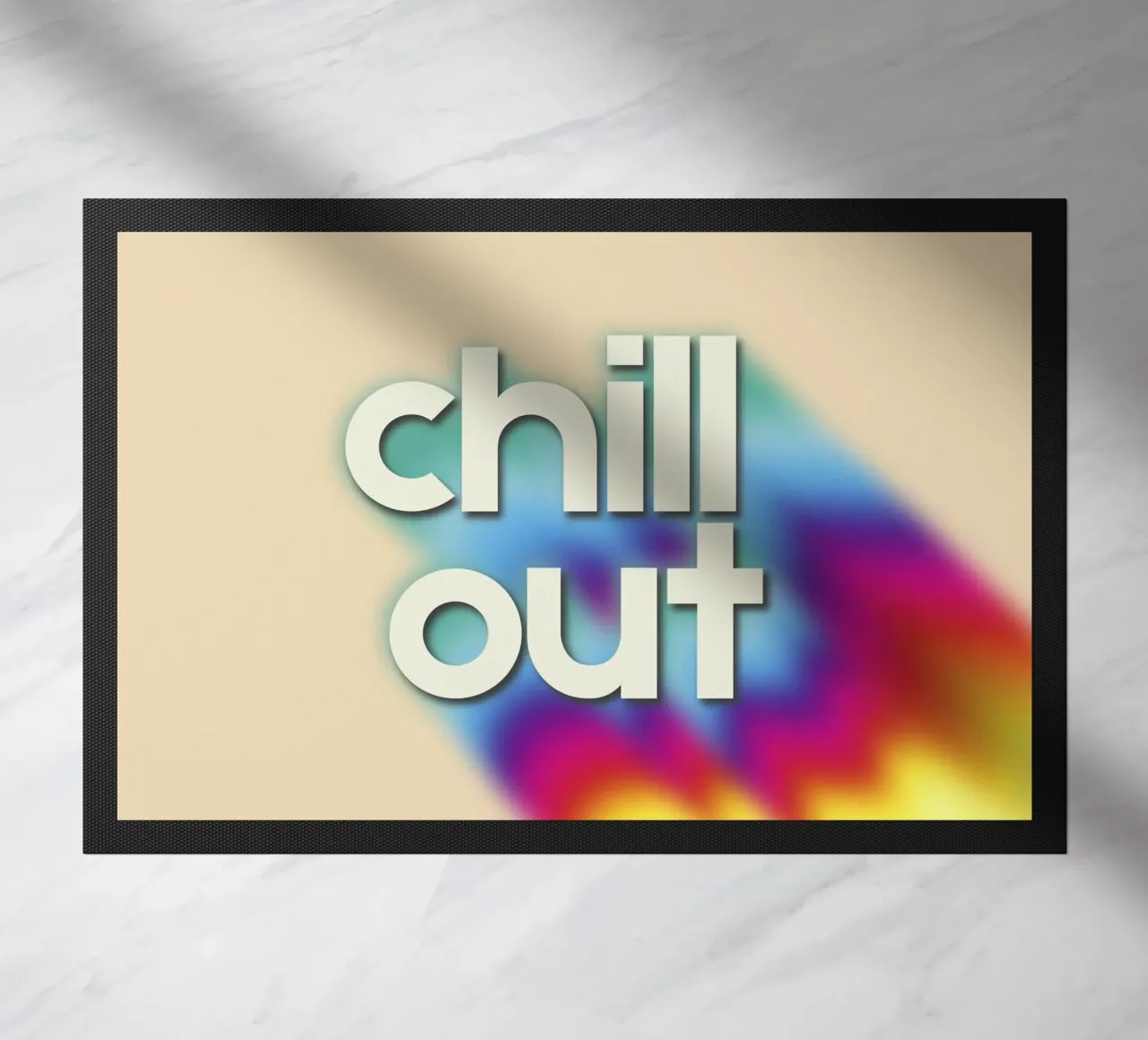 Chill Out Relaxing Typography Rainbow Aura Art zerbino da showmemars