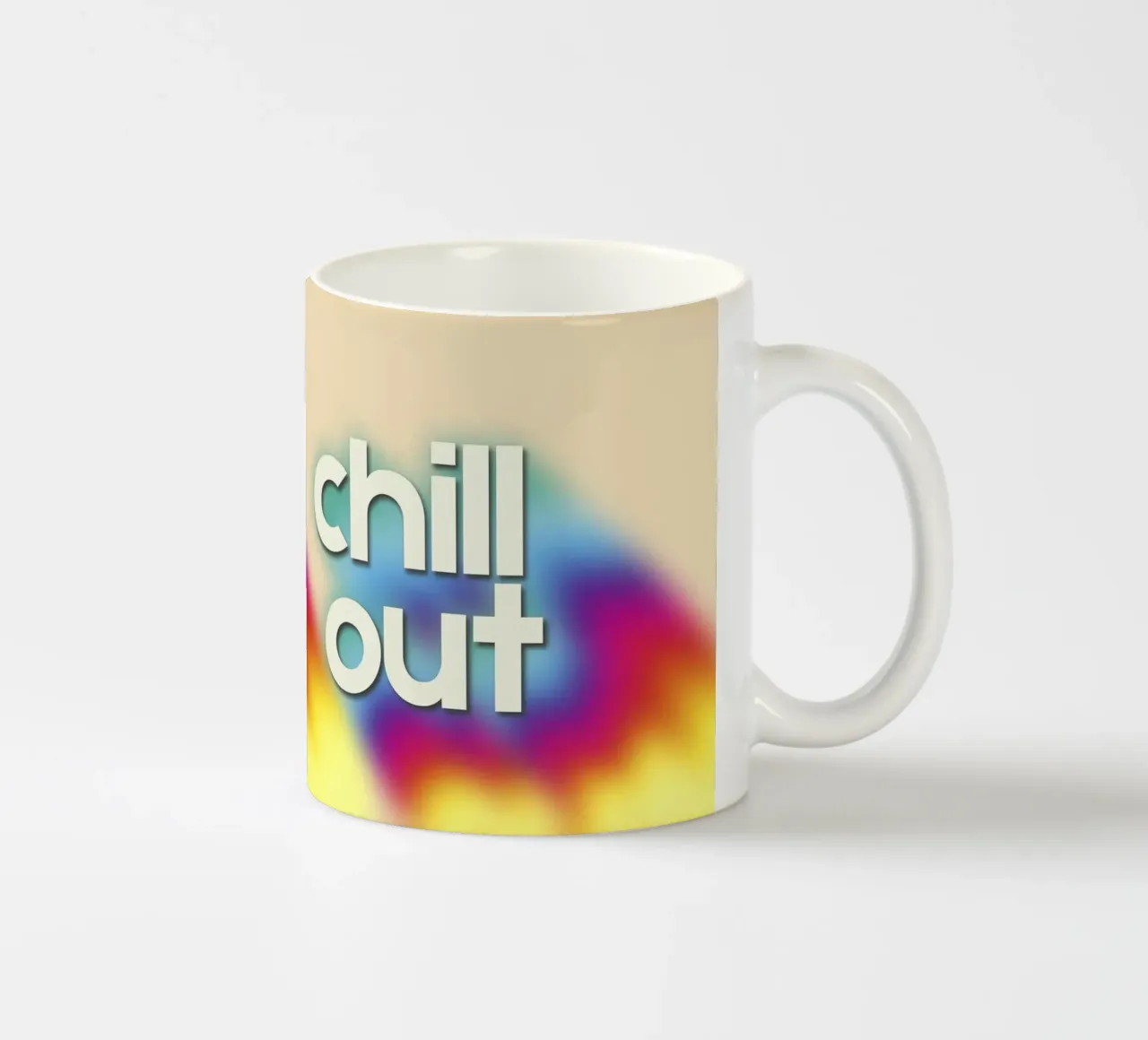 Chill Out Relaxing Typography Rainbow Aura Art tazza in ceramica da showmemars