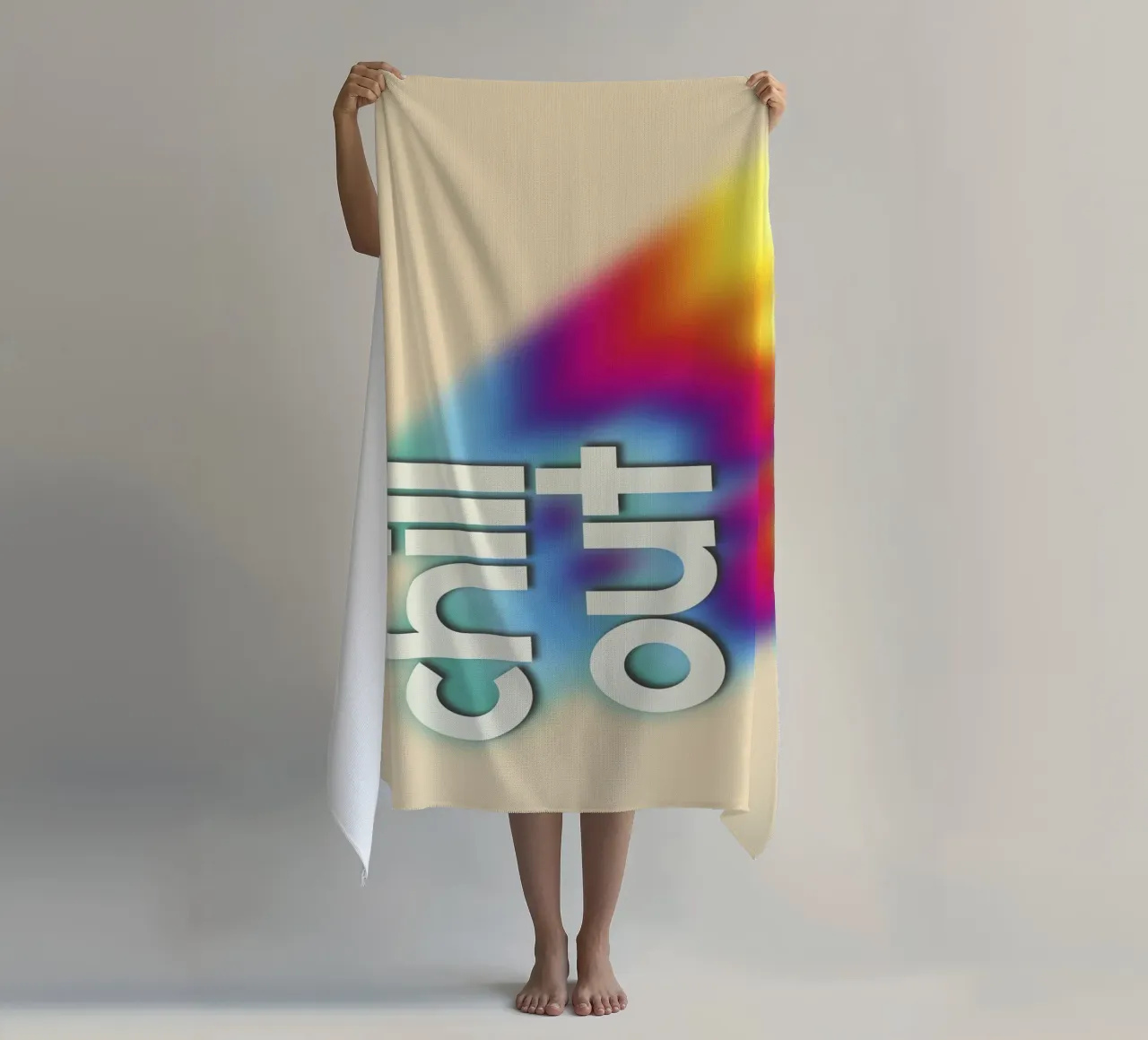 Chill Out Relaxing Typography Rainbow Aura Art telo mare da showmemars