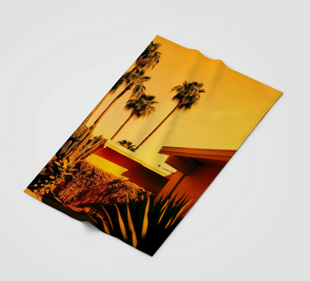 Sun & Palm Spring fleece blanket by Affiches Minimalistes