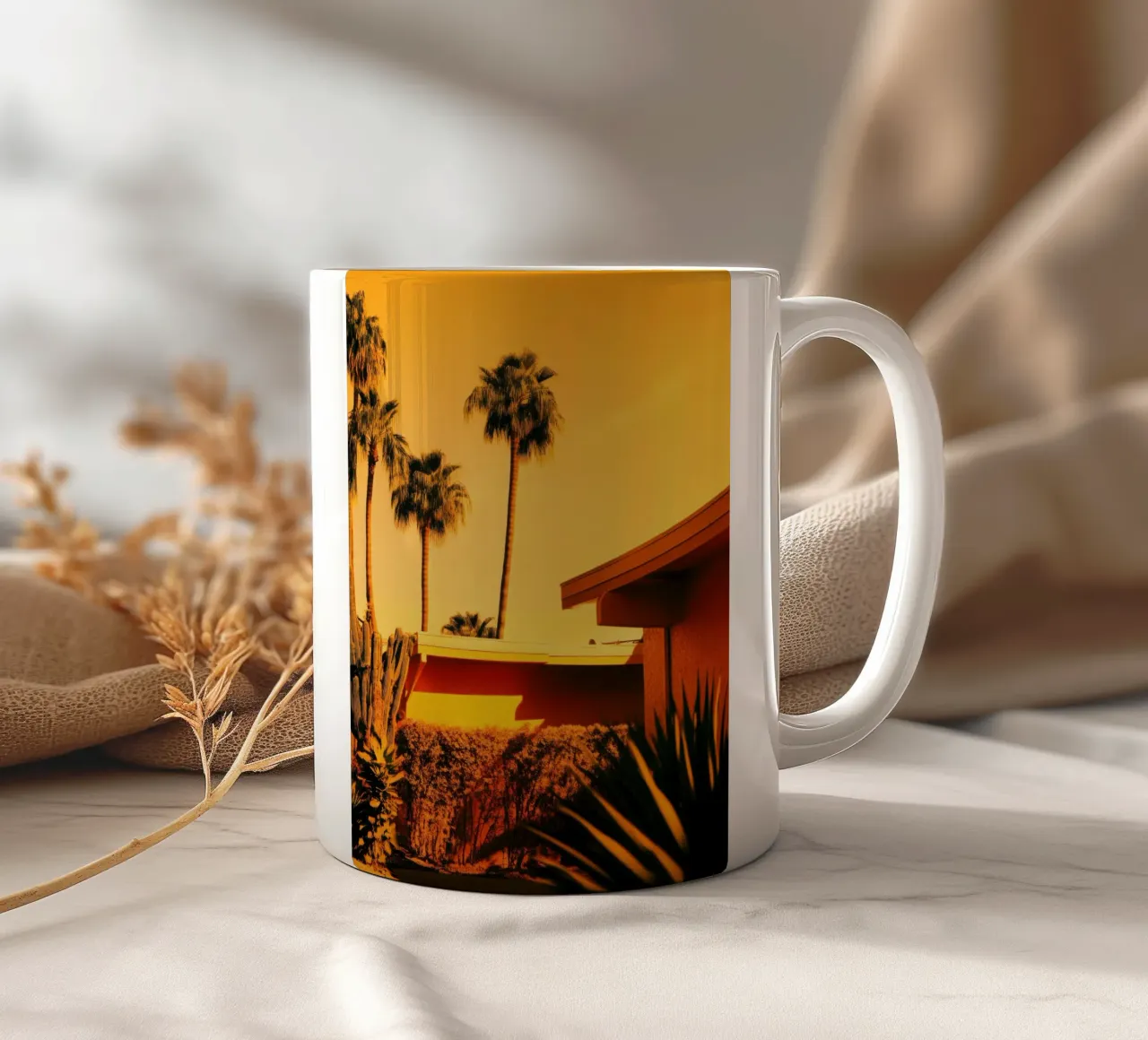 Sun & Palm Spring ceramic mug by Minimalistic