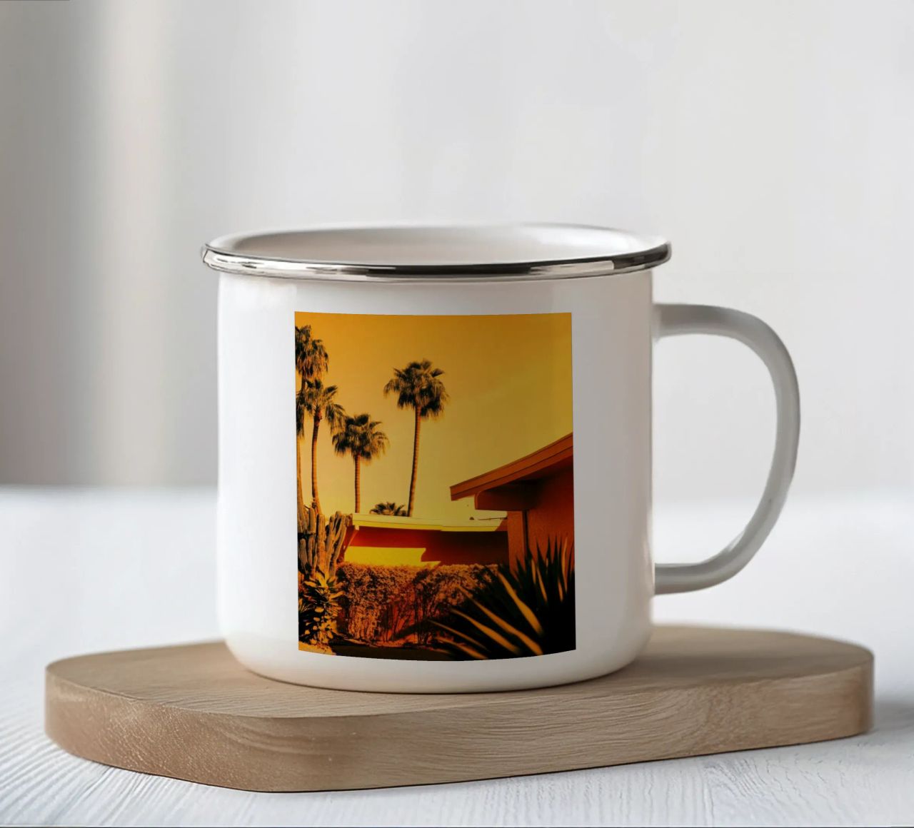 Sun & Palm Spring tazza in smalto da Minimalistic