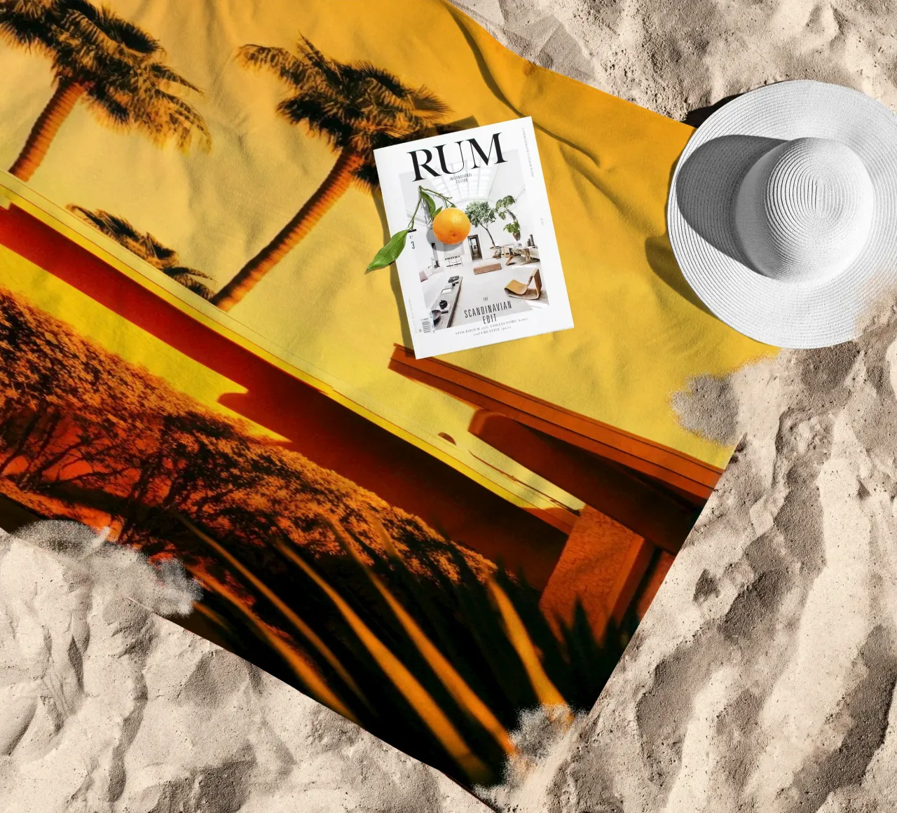 Sun & Palm Spring telo mare da Affiches Minimalistes