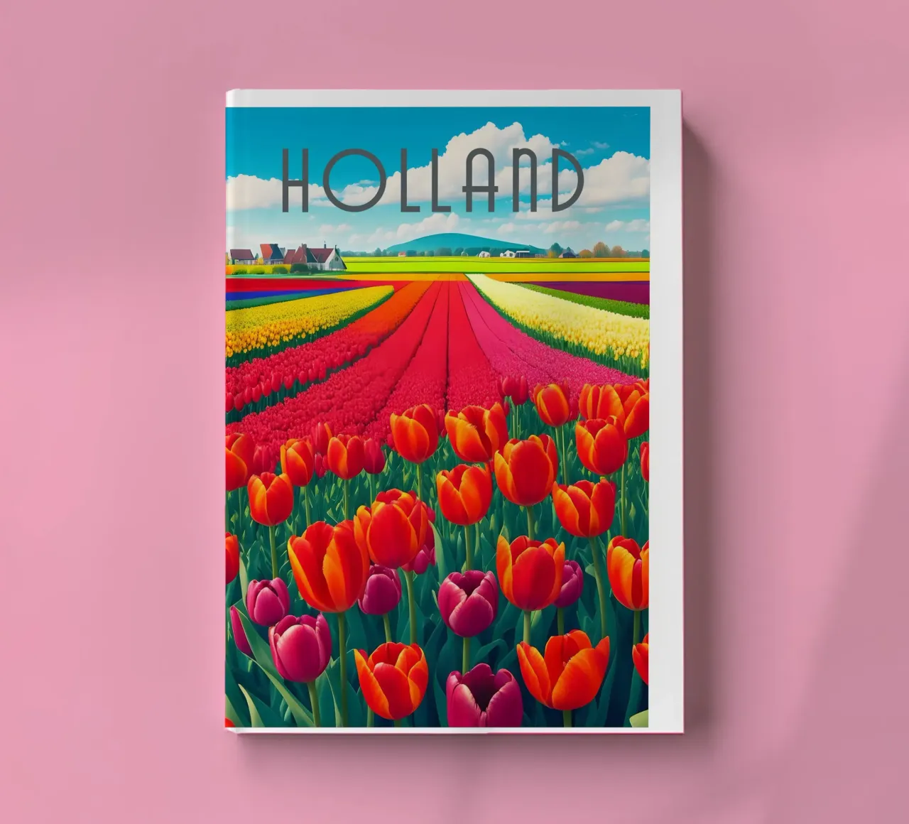Holland Tulip Fields Scene notebook by Charnwood Prints