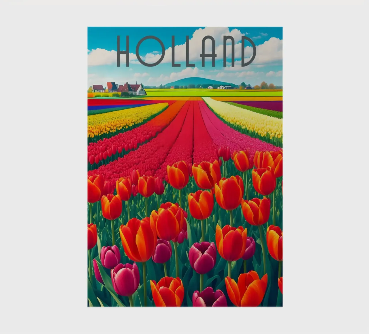 Holland Tulip Fields Scene notebook by Charnwood Prints