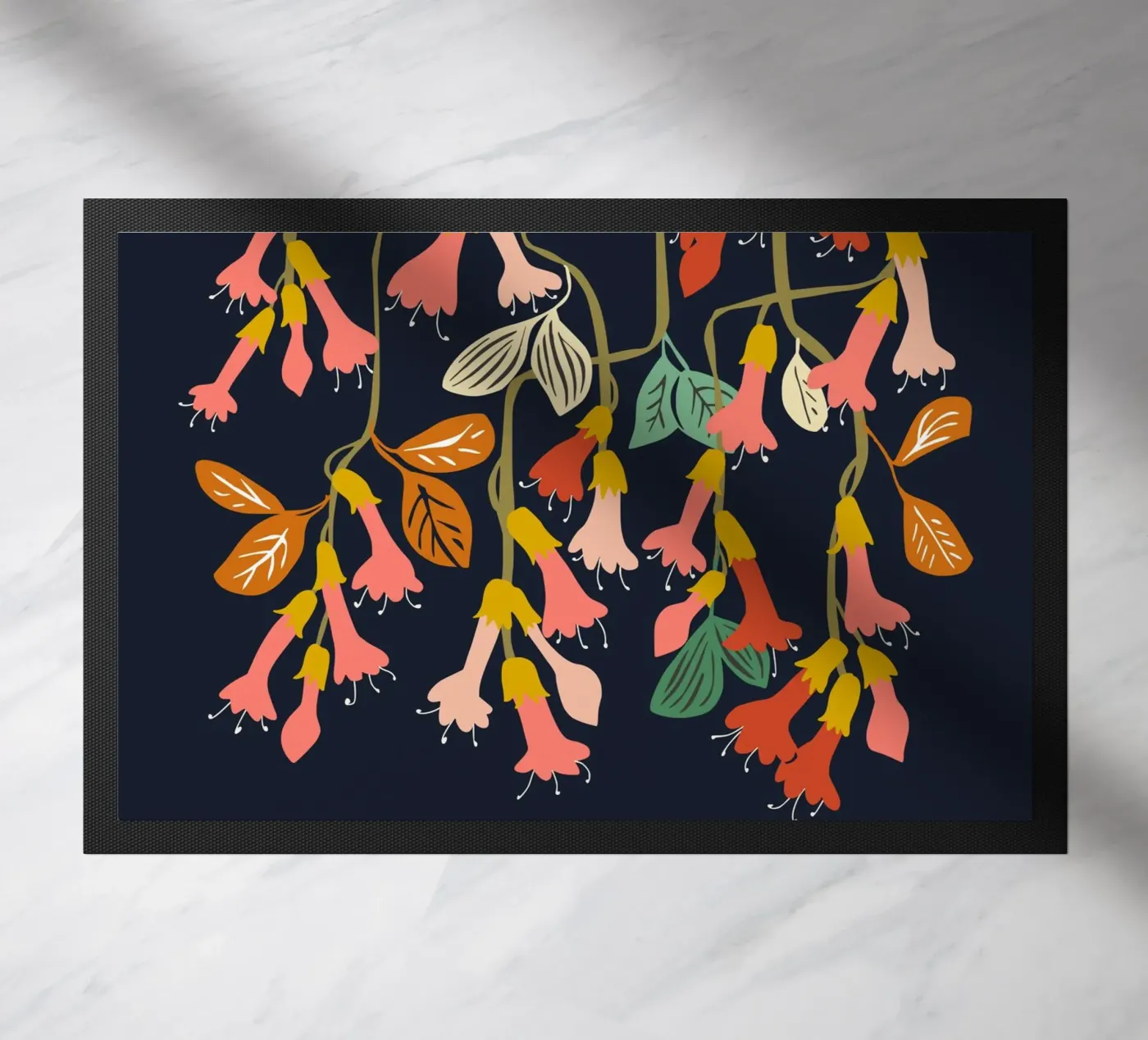 Fuchsia Flower affection Fußmatte von annick