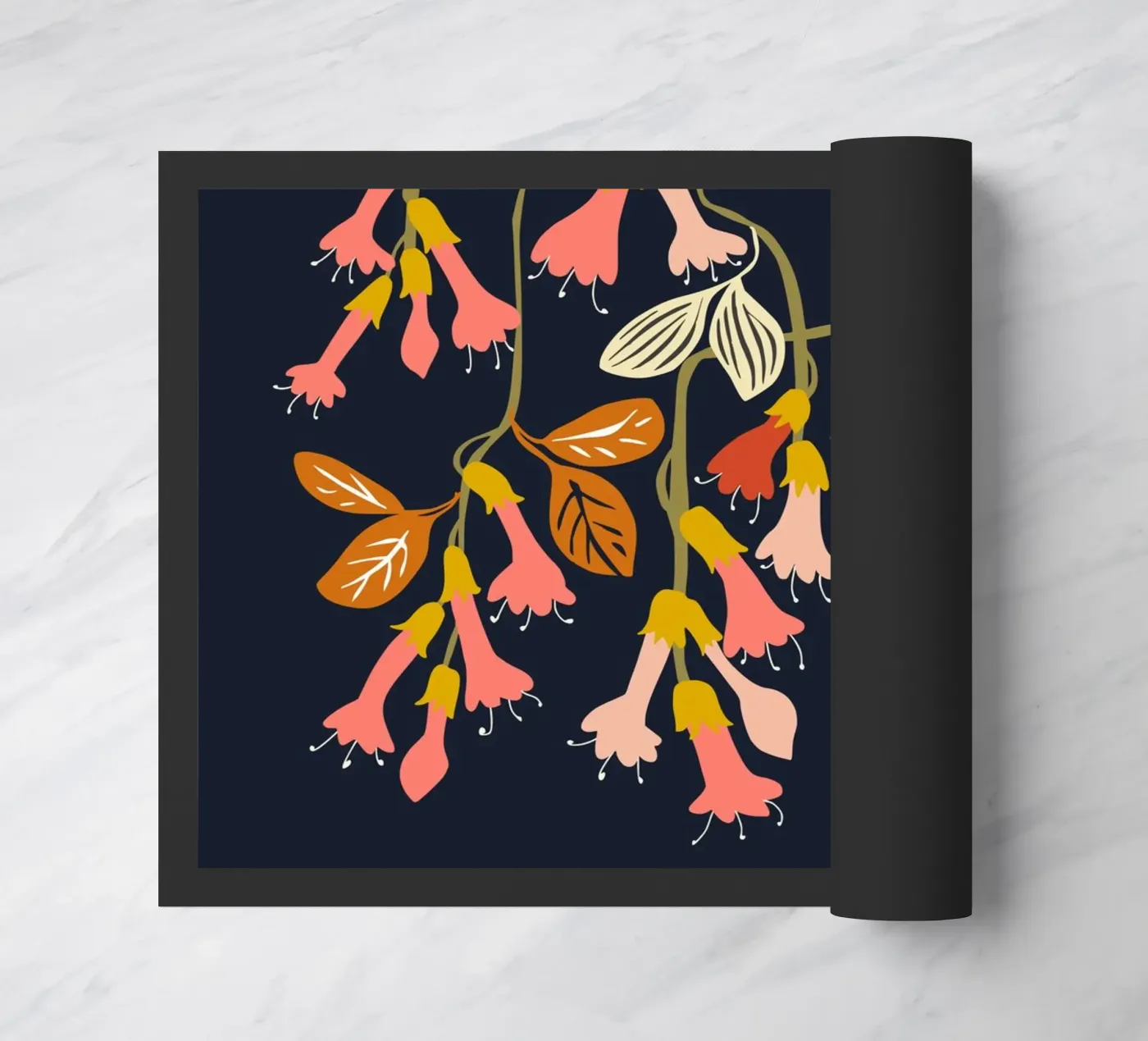 Fuchsia Flower affection Fußmatte von annick