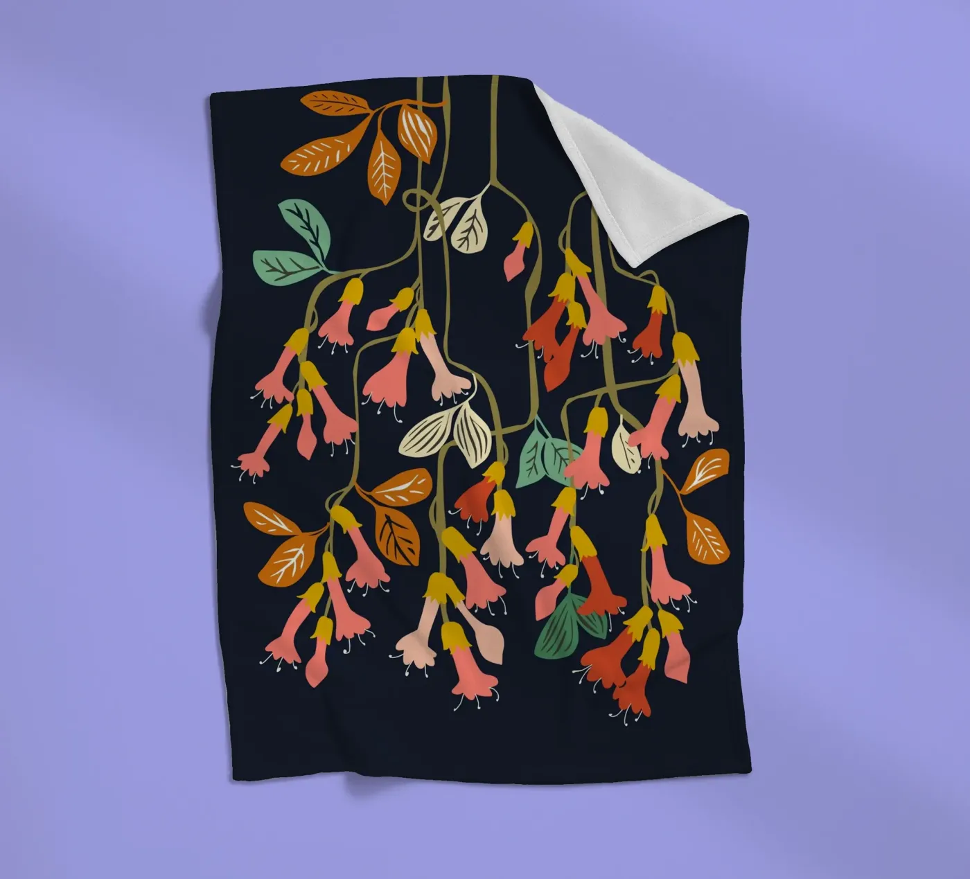 Fuchsia Flower affection fleece blanket by annick