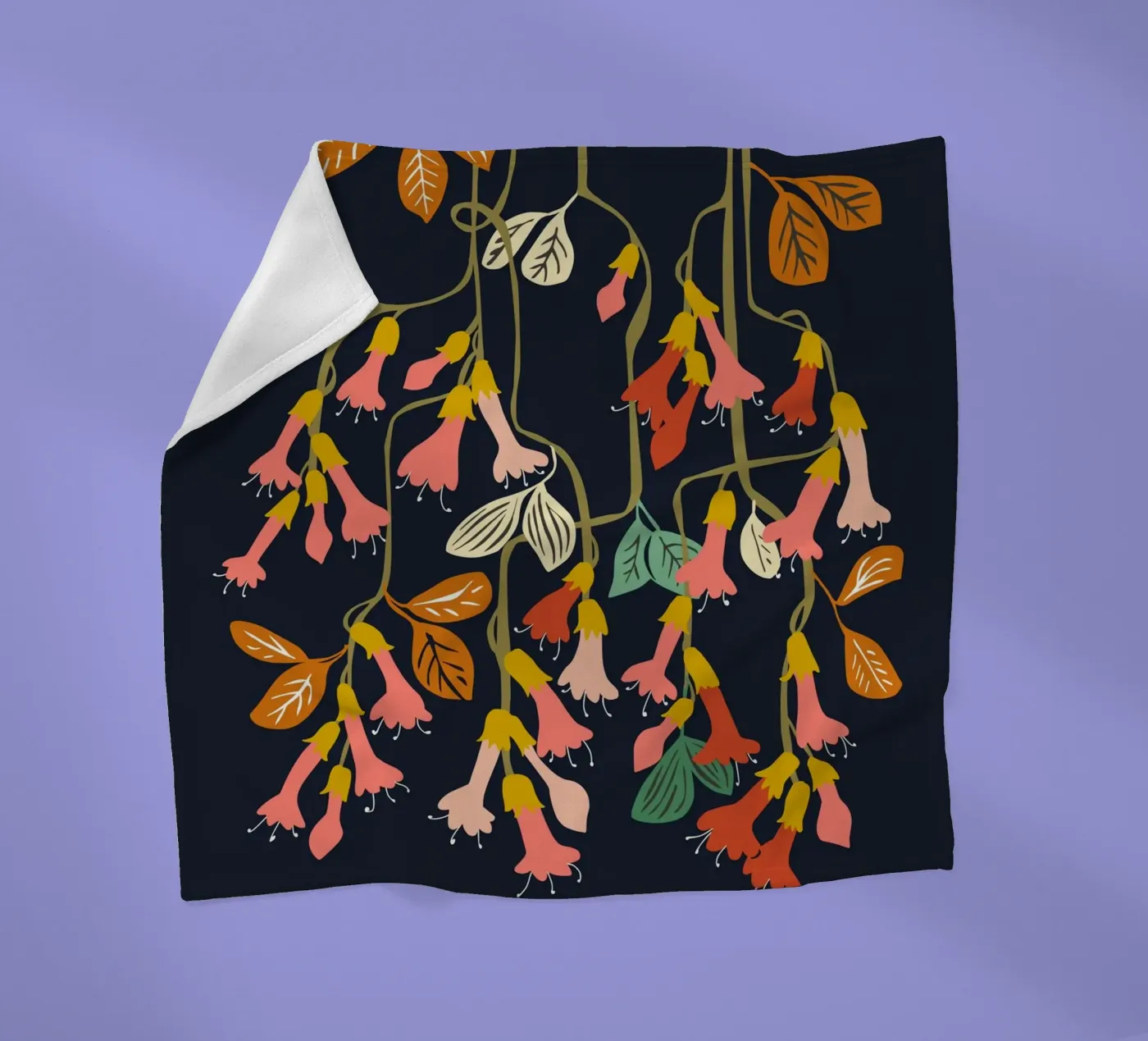 Fuchsia Flower affection fleece blanket by annick