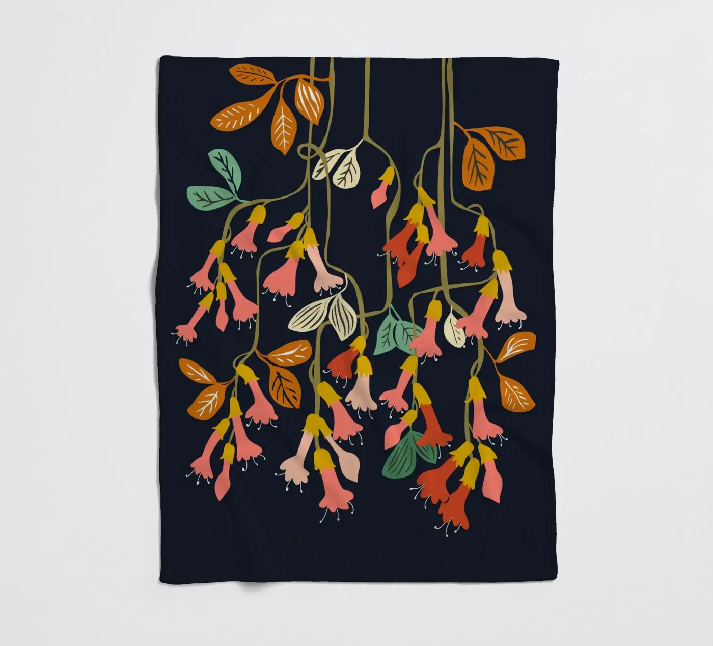 Fuchsia Flower affection fleece blanket by annick