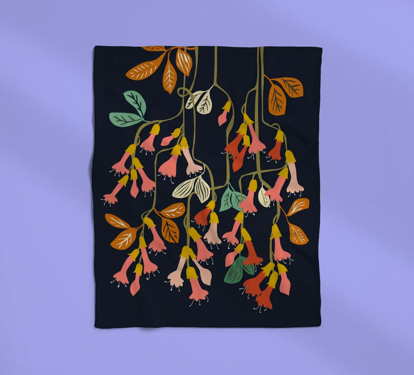 Fuchsia Flower affection fleece blanket by annick