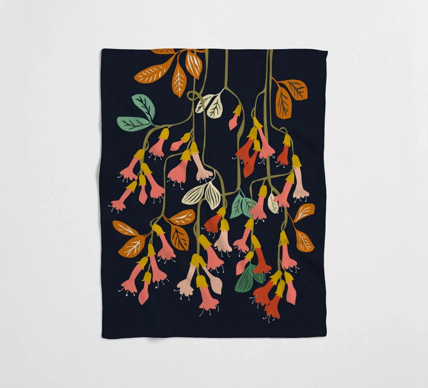 Fuchsia Flower affection fleece blanket by annick